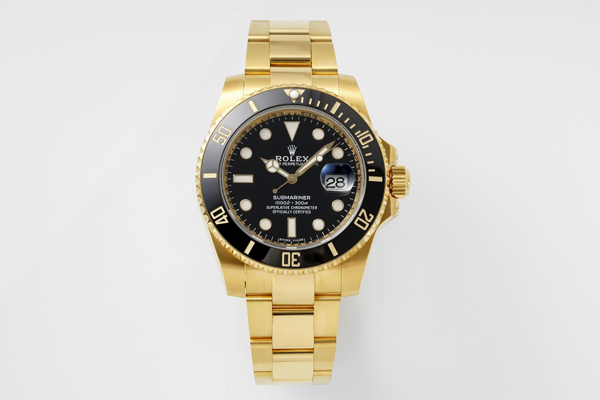 Rolex Submariner 40mm Black Dial 18K Gold Watch, Calibre 3235