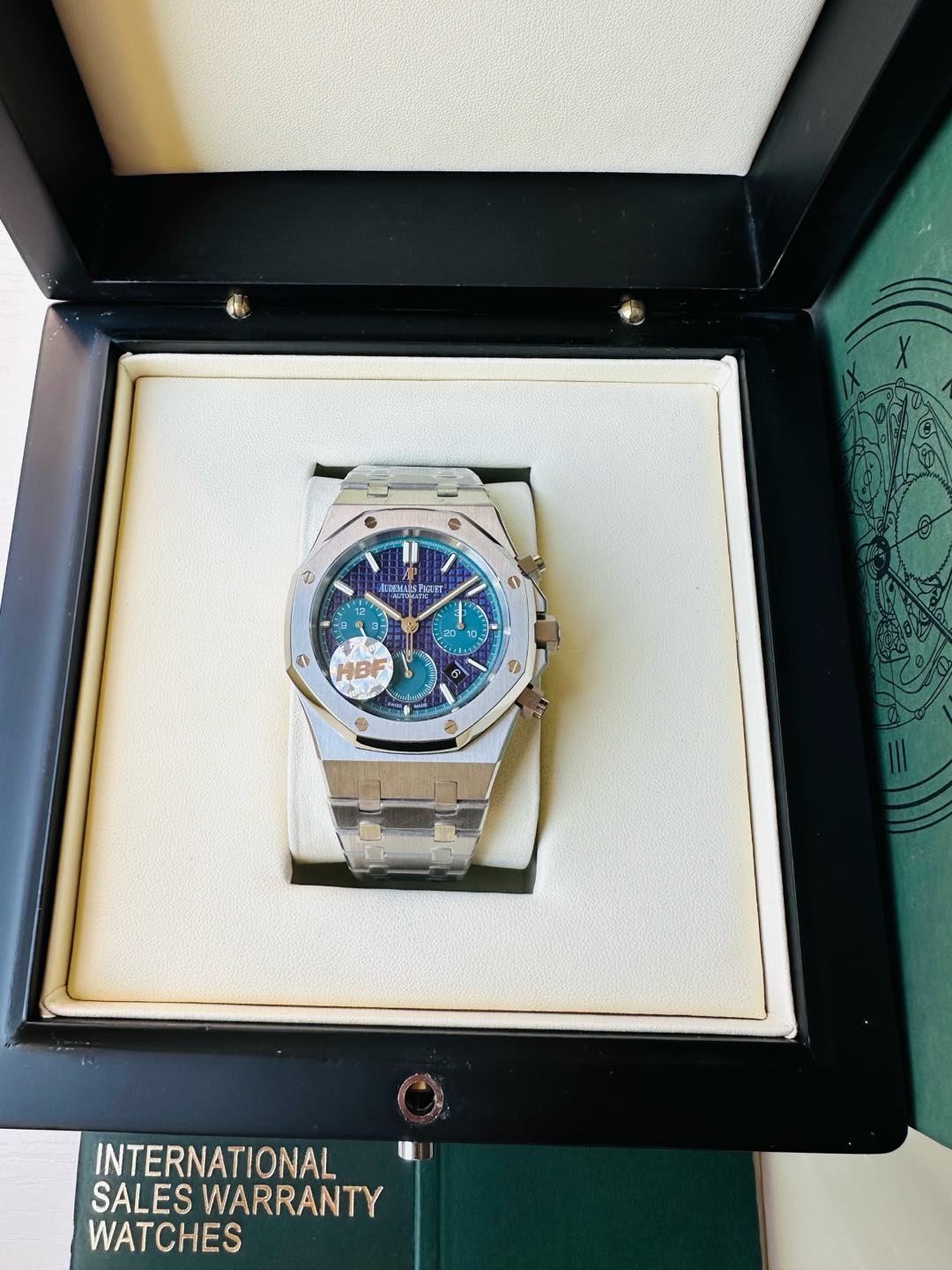 Audemars Piguet Royal Oak Chronograph 41mm Blue - Purple Tapisserie Dial Stainless Steel Watch, Calibre 2385