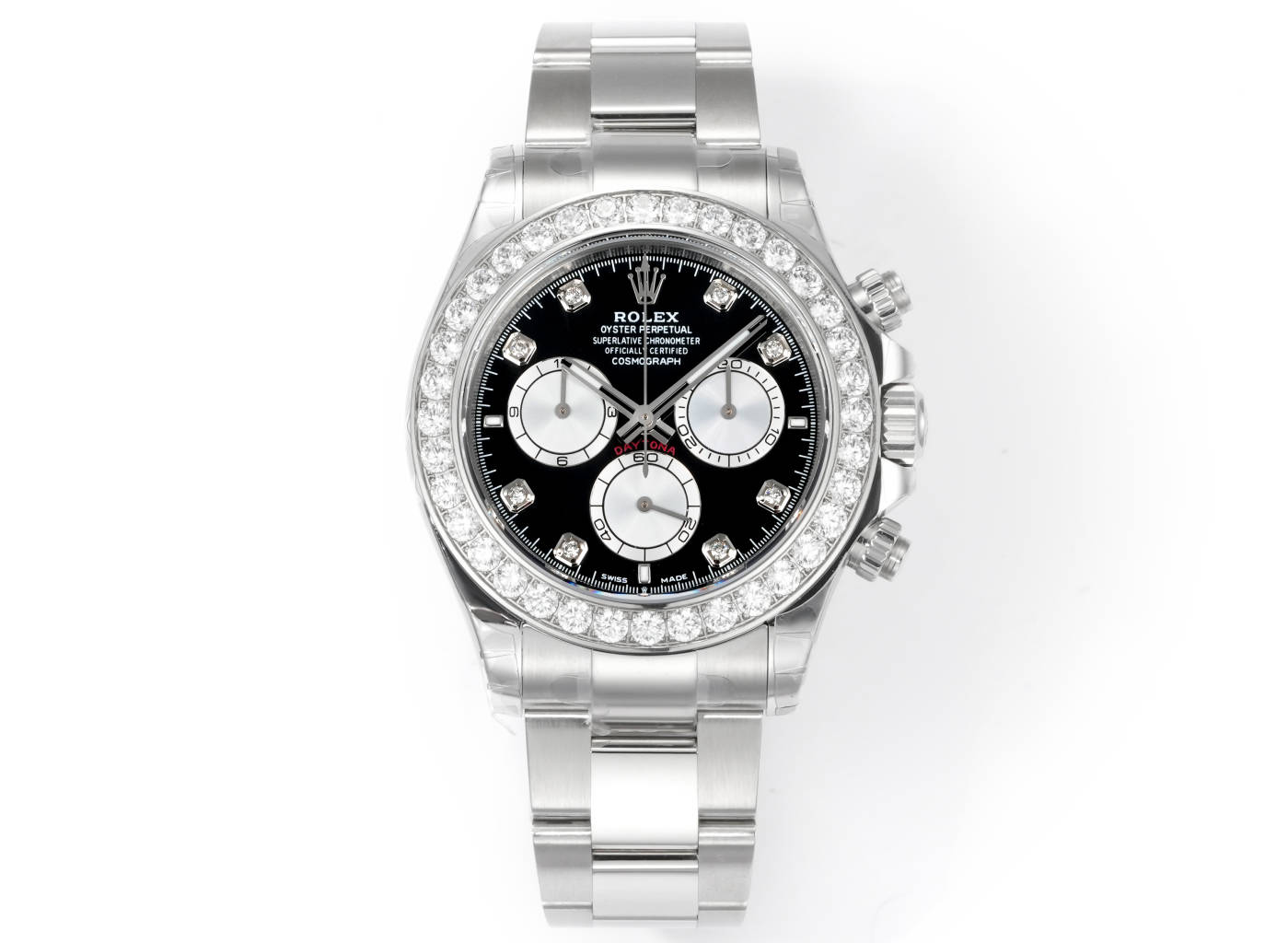 Rolex Cosmograph Daytona 40mm Diamond - Set Stainless Steel Watch, Calibre 4130