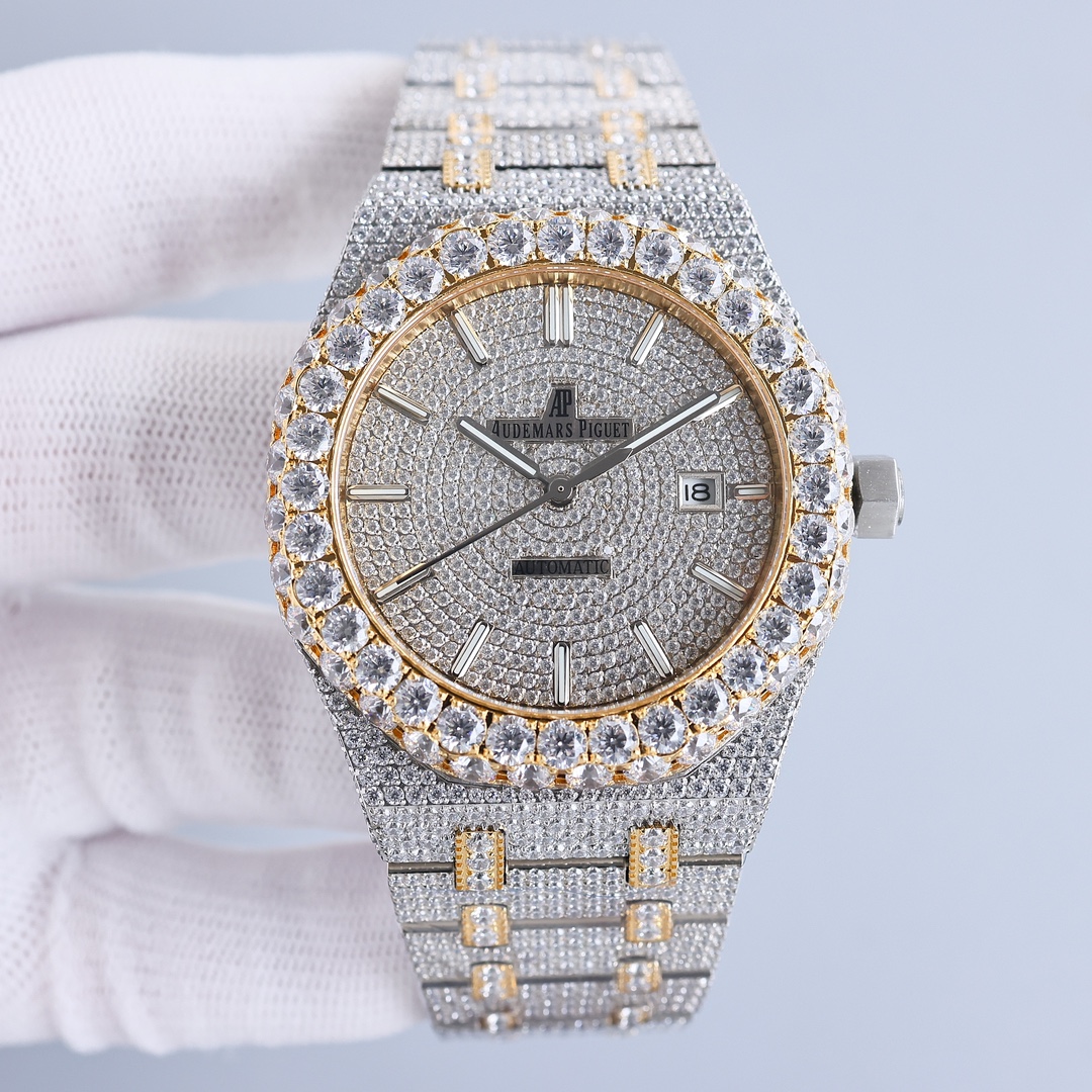 Audemars Piguet Royal Oak 41mm Moissanite Diamond Watch, Calibre 4302