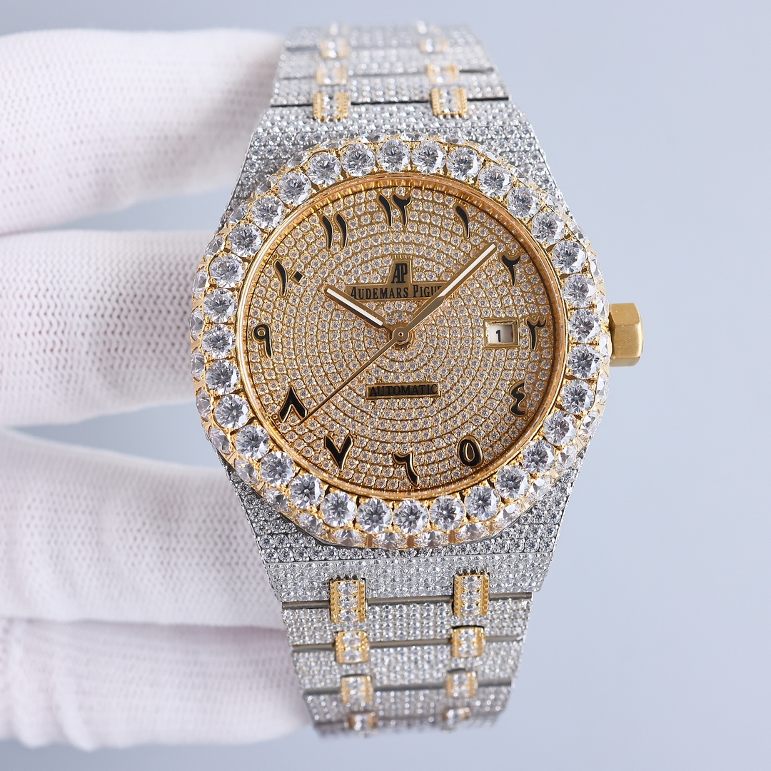 Audemars Piguet Royal Oak 41mm Moissanite Diamond Watch, Calibre 4302