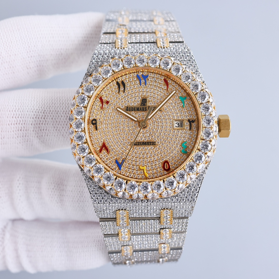 Audemars Piguet Royal Oak 41mm Moissanite Diamond Watch, Calibre 4302