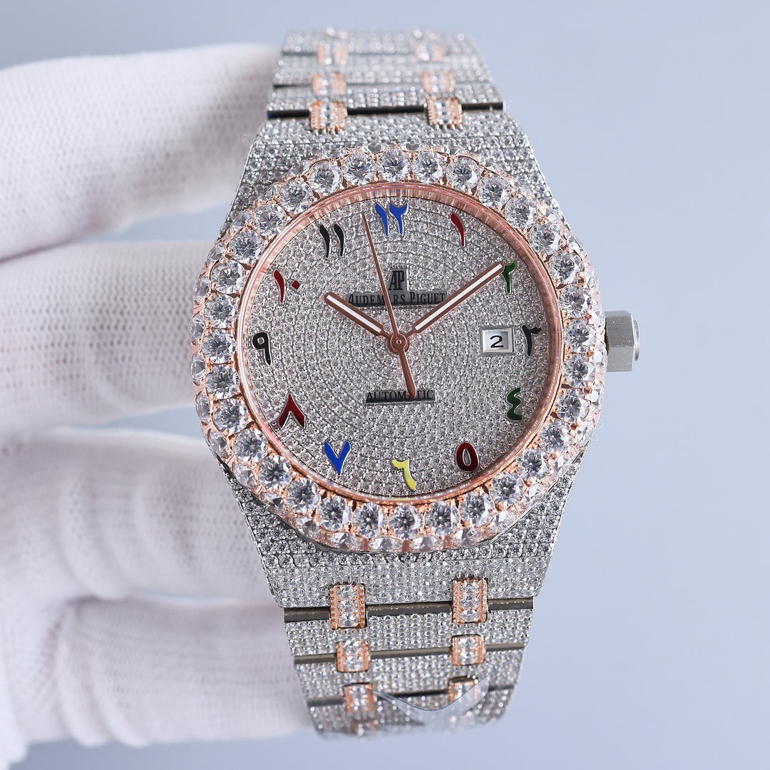 Audemars Piguet Royal Oak 41mm Moissanite Diamond Watch, Calibre 4302