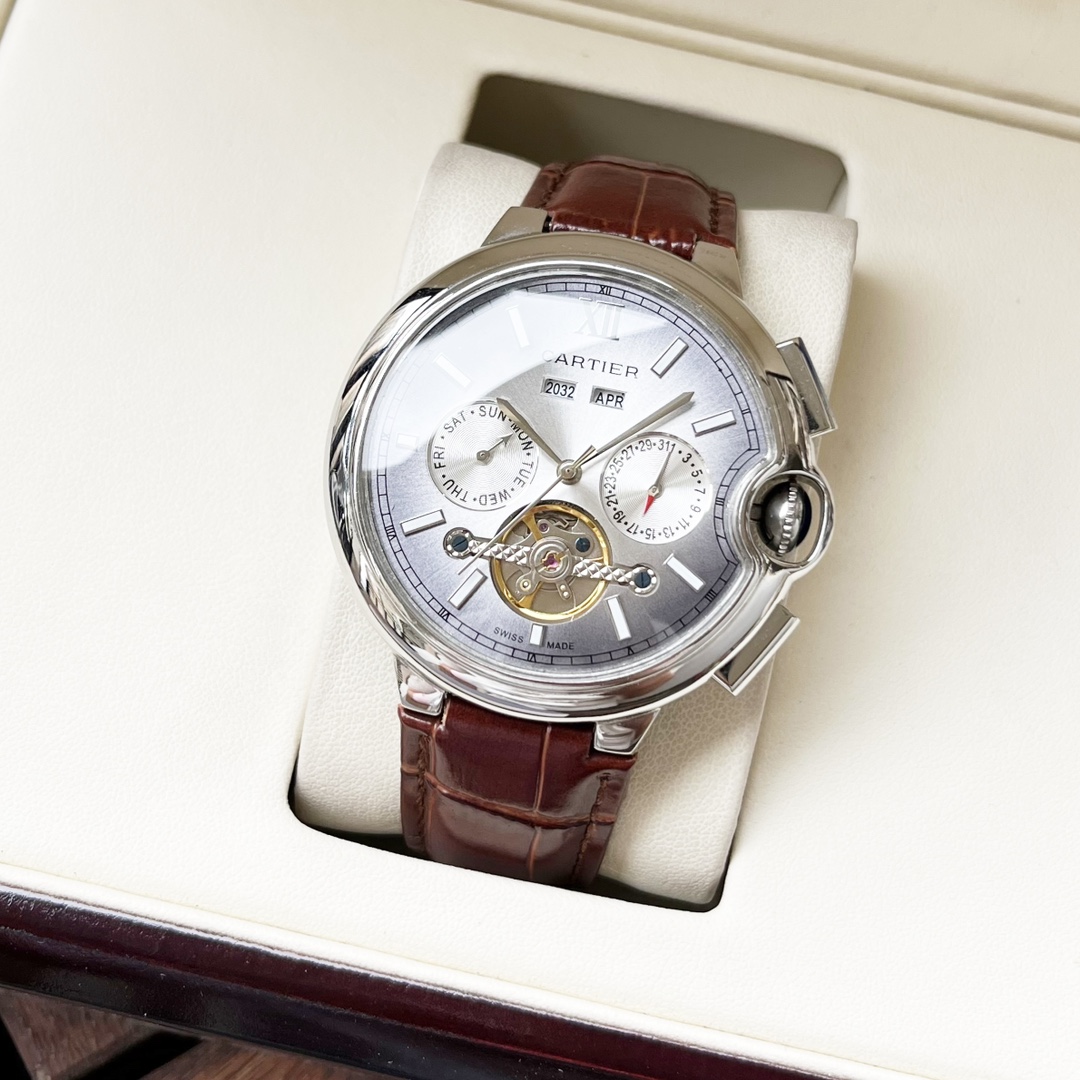 Cartier Ballon Bleu Tourbillon Perpetual Calendar 42mm Watch, Calibre 9452 MC