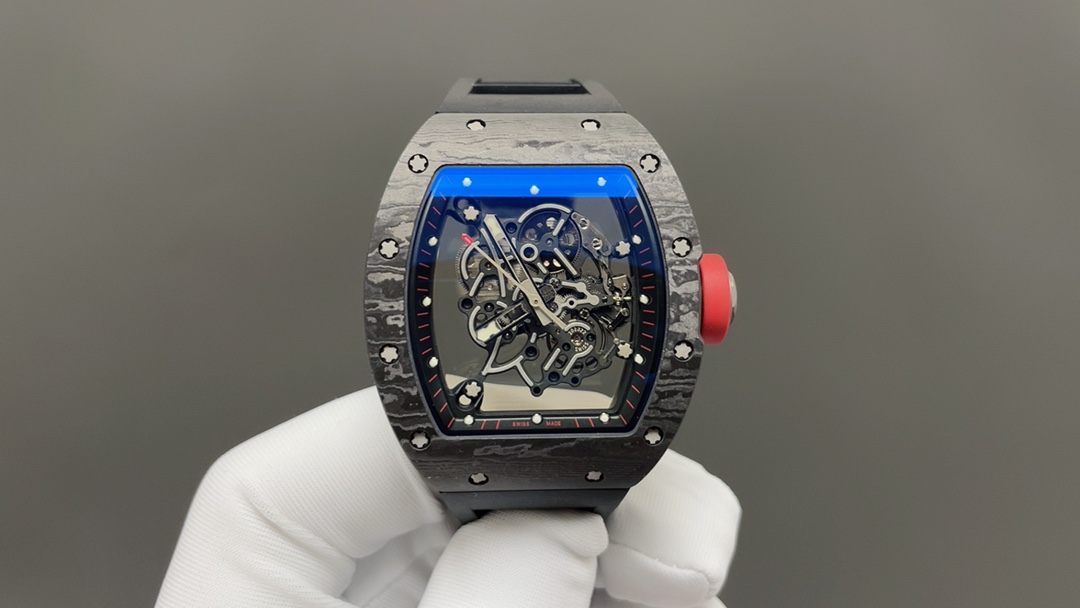 Richard Mille RM 055 Tourbillon Watch (Black NTPT Carbon Case, Black Rubber Strap)
