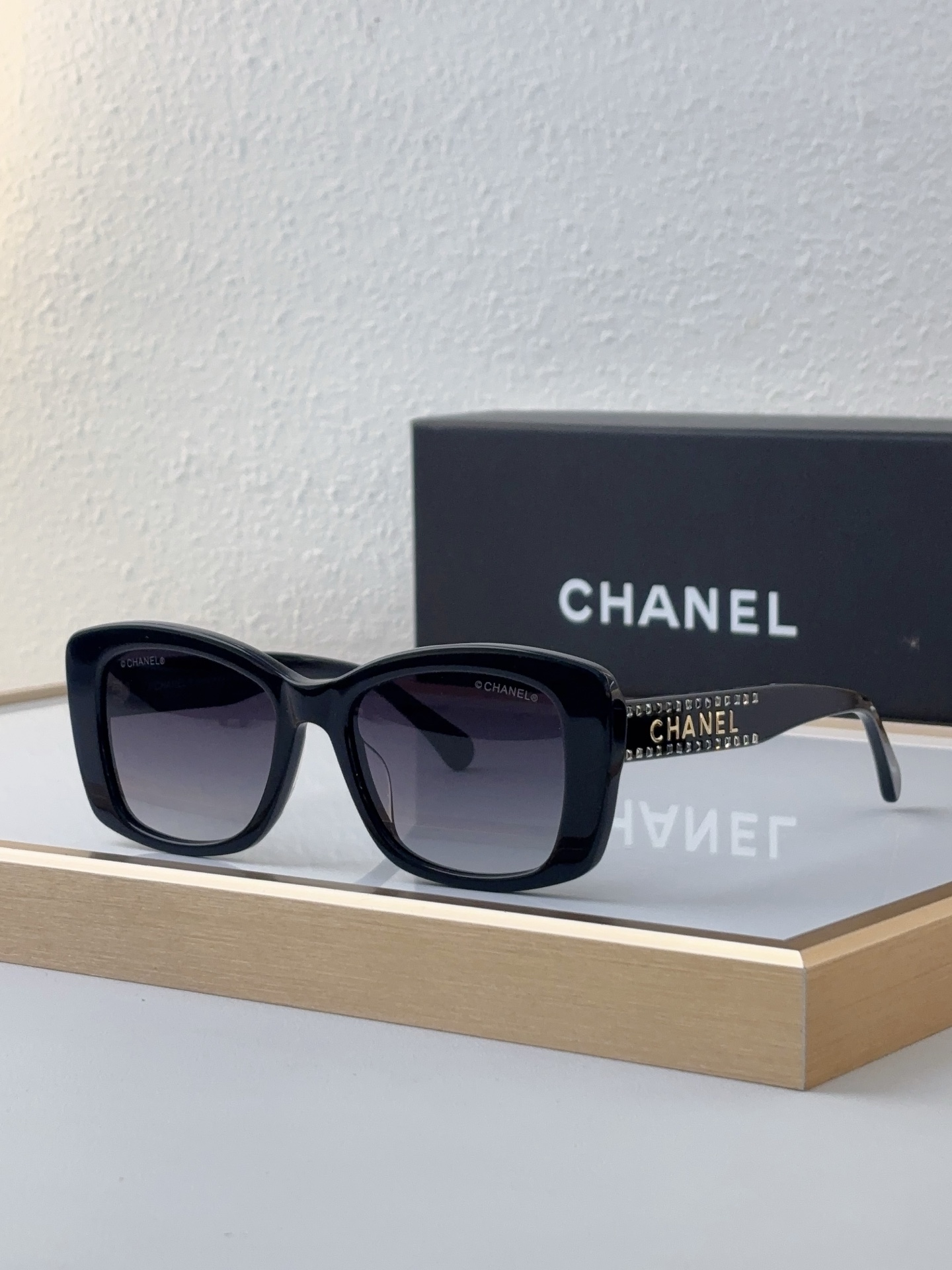 Chanel Square Sunglasses with Gold - Plated CHANEL Accents & Lavender Acetate (Model: CH5527)
