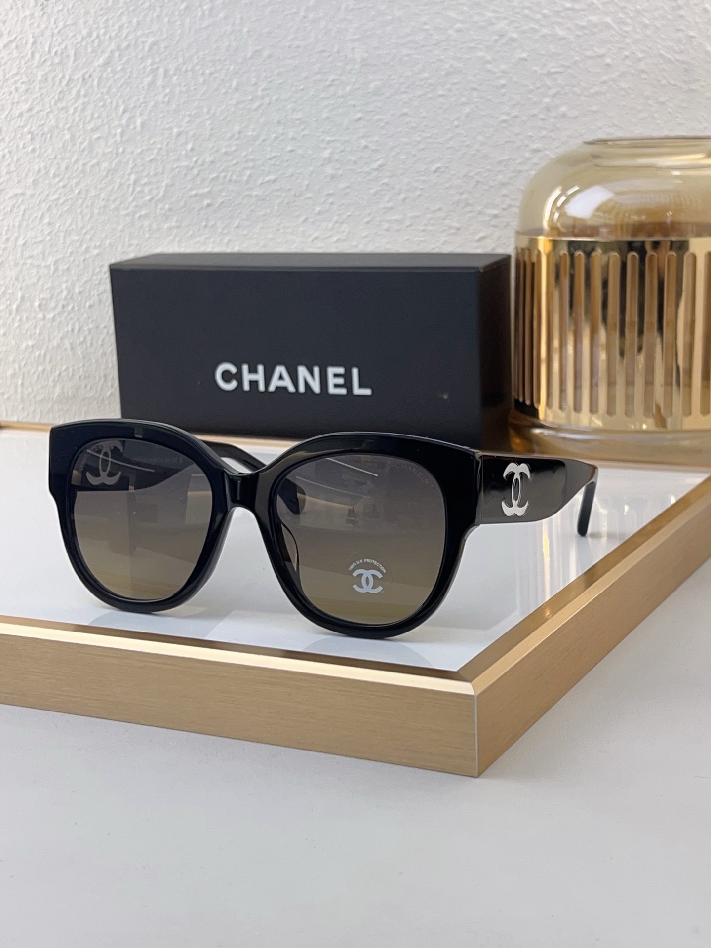 Chanel Black Acetate Cat - Eye Sunglasses (Model: CH5489)
