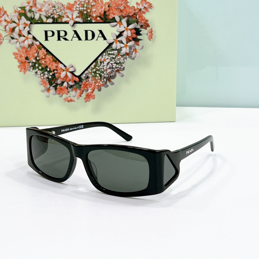 Prada Black Acetate Square Sunglasses (Model: PR14136S)