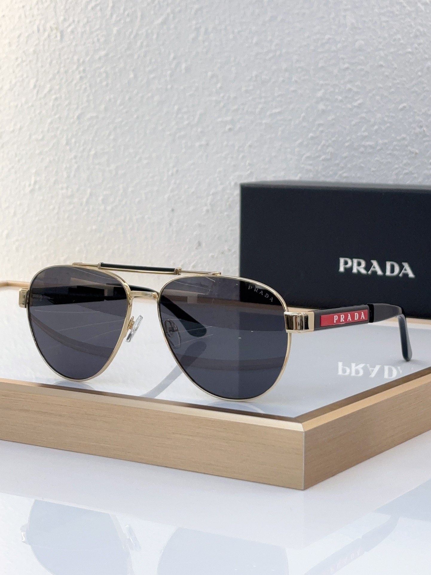 Prada Gold - Tone Metal Aviator Sunglasses (Model: PR13914S)