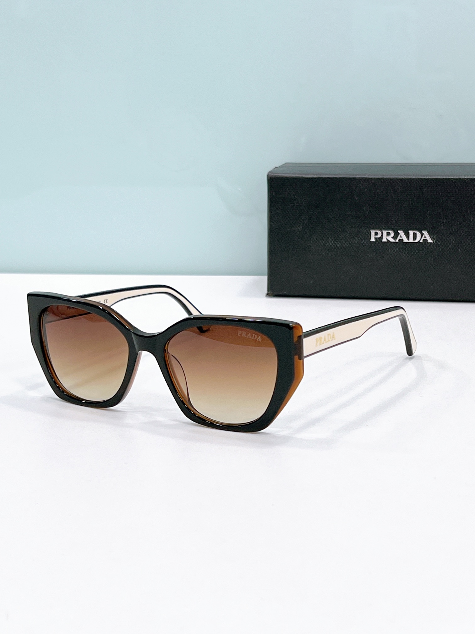 Prada Two - Tone Acetate Cat - Eye Sunglasses (Model: PR05YS)