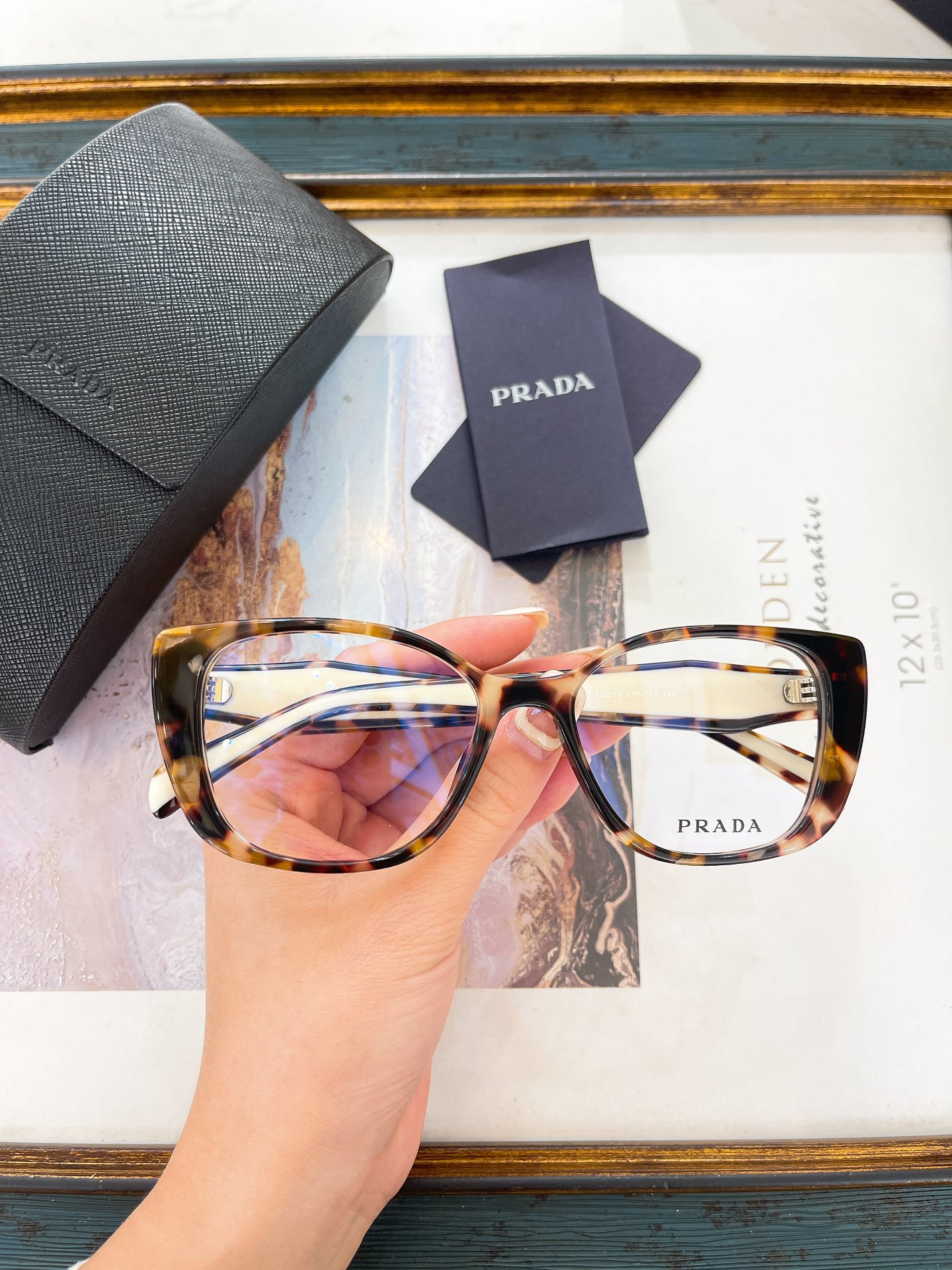 Prada Tortoiseshell Acetate Square Optical Glasses (Model: PR 07YV)