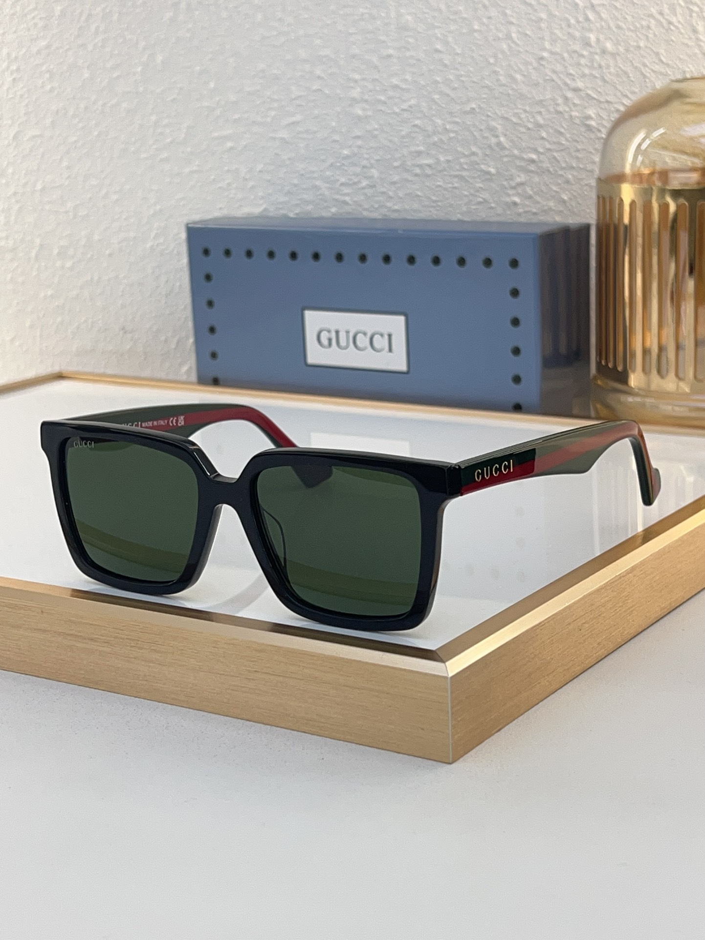 Gucci Black Acetate Square Sunglasses (Model: GG1610S)