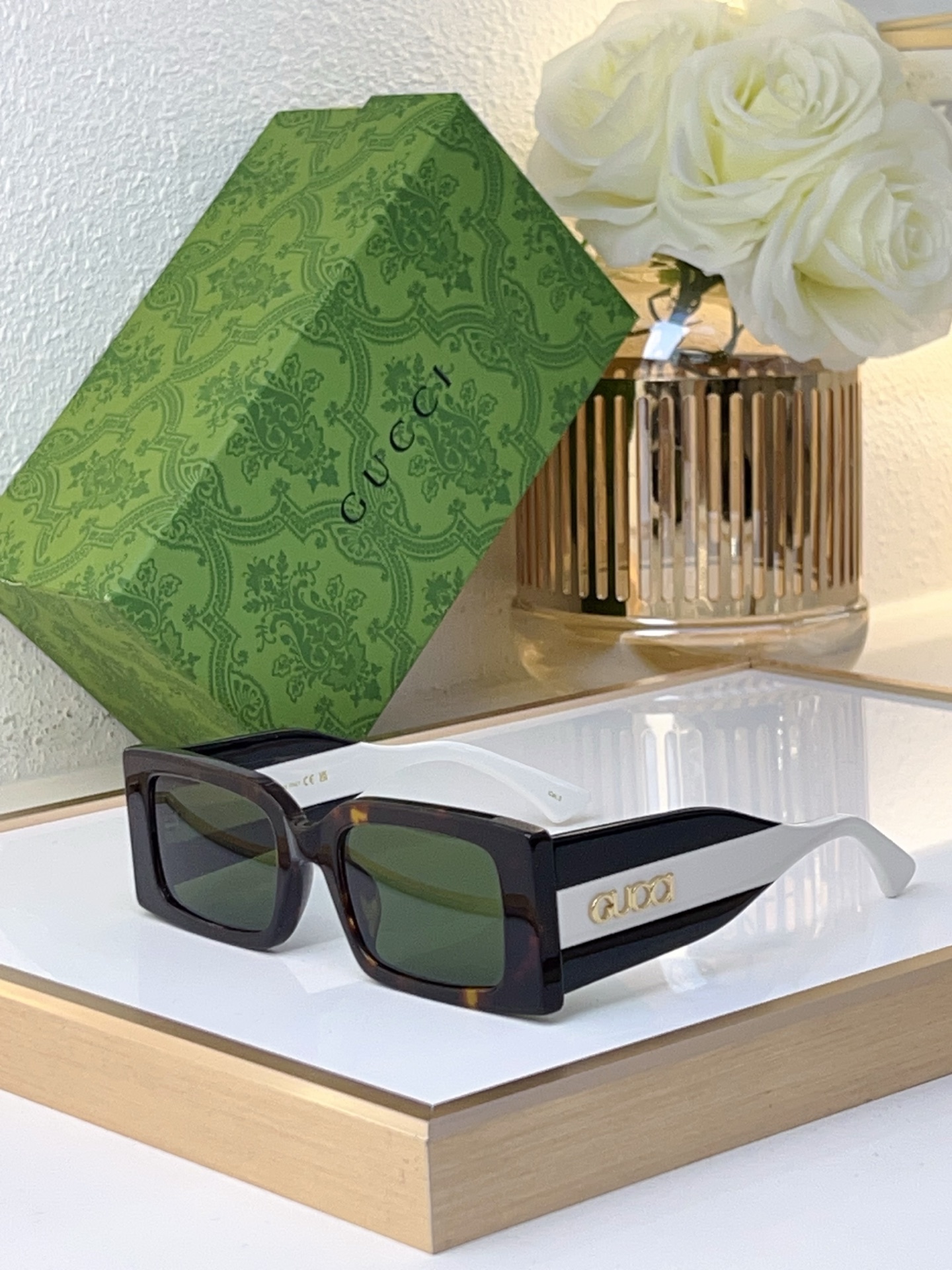 Gucci Tortoise - Colorblock Acetate Square Sunglasses (Model: GG1314S)