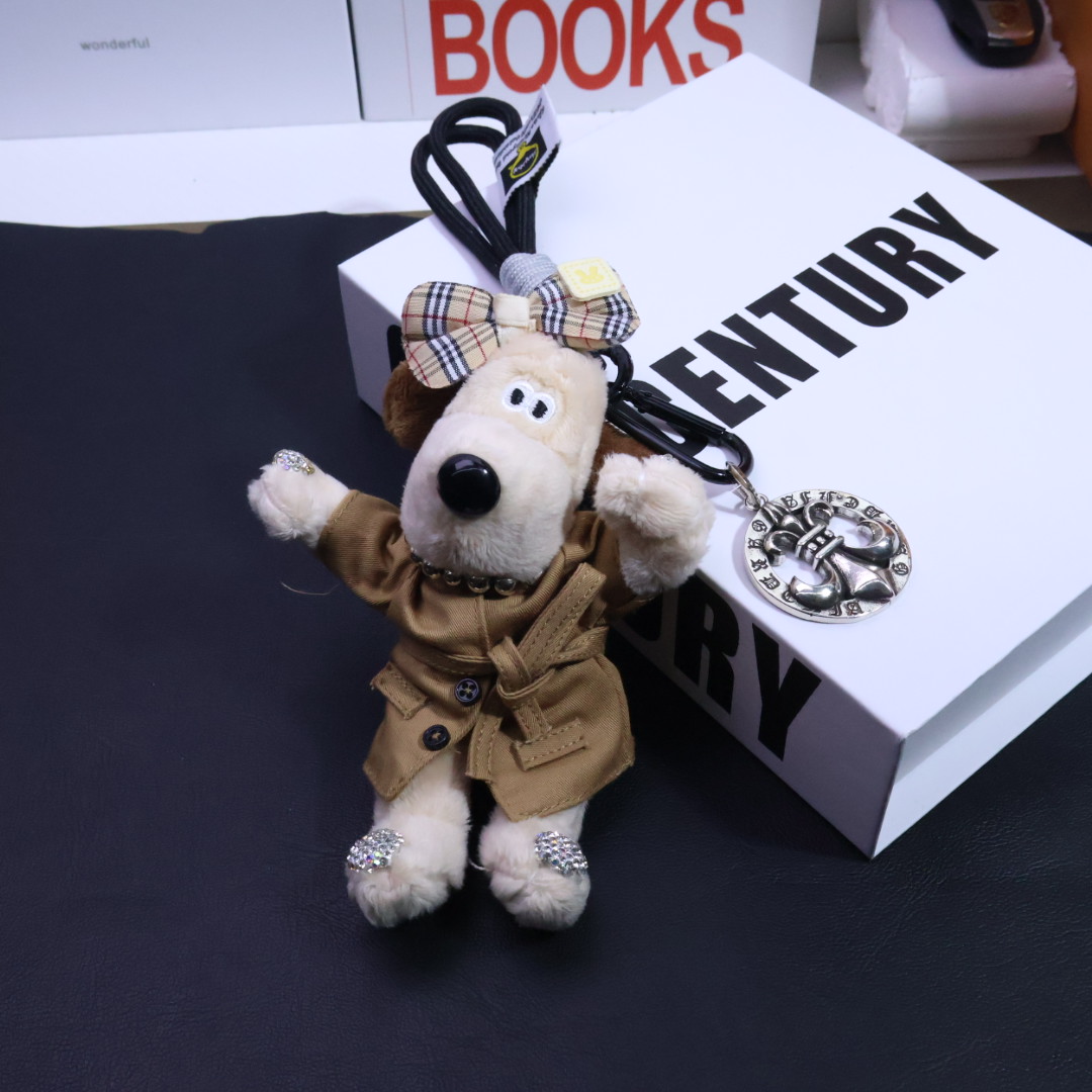 Chrome Hearts - Inspired Plush Dog & Medal Charm Keychain