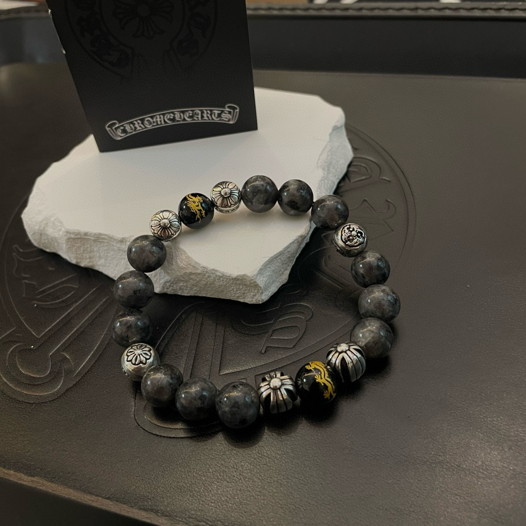 Chrome Hearts 925S Silver - Accented Mixed Gemstone Bracelet CH - SAMGB418