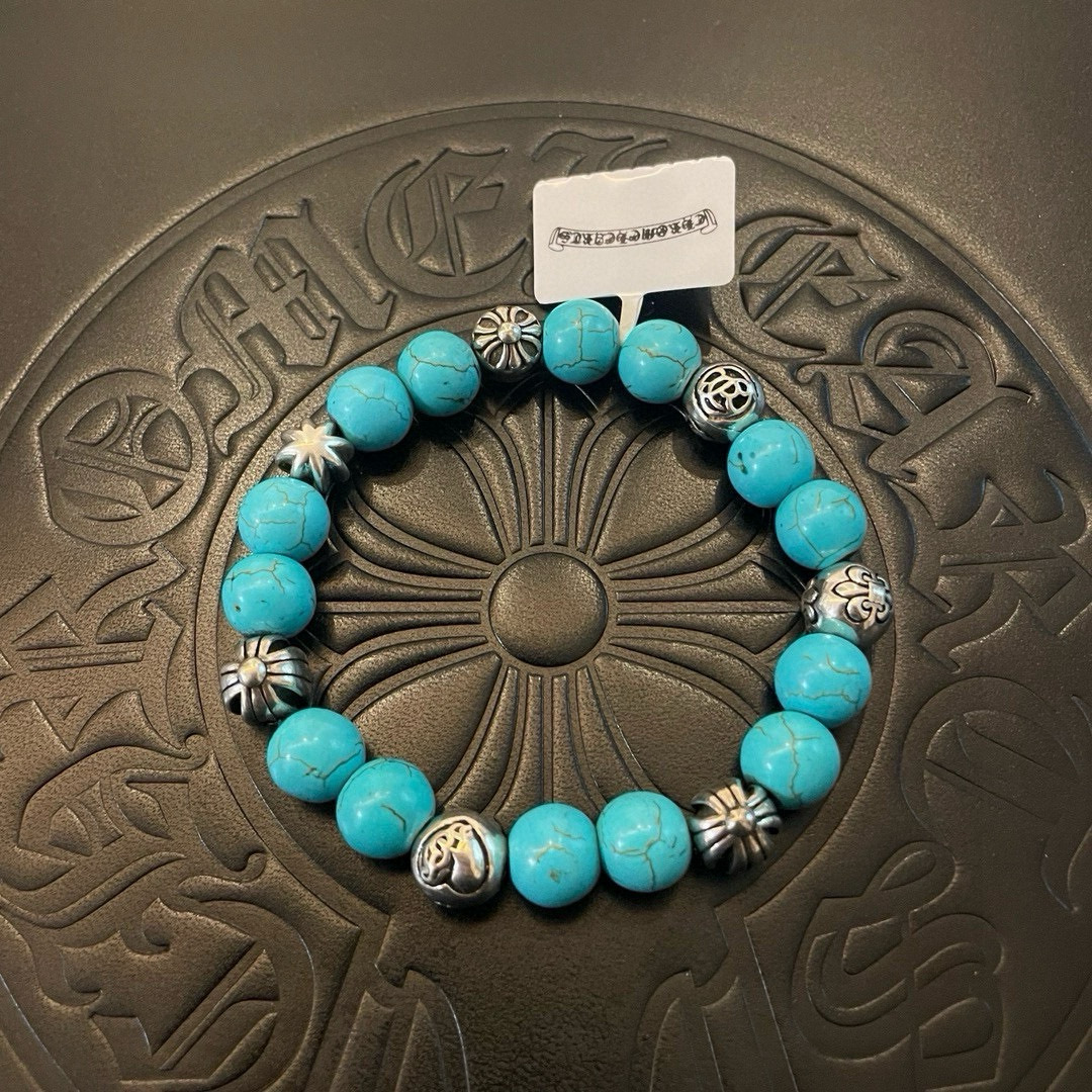 Chrome Hearts 925S Silver - Accented Turquoise Bead Bracelet CH - SATB415 Description
