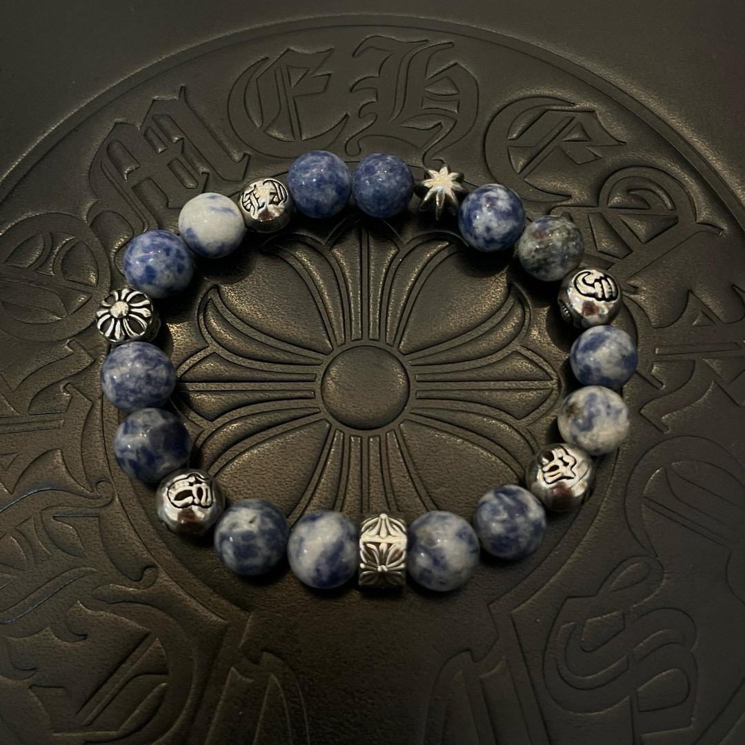 Chrome Hearts 925S Silver - Accented Sodalite Bead Bracelet CH - SASB399