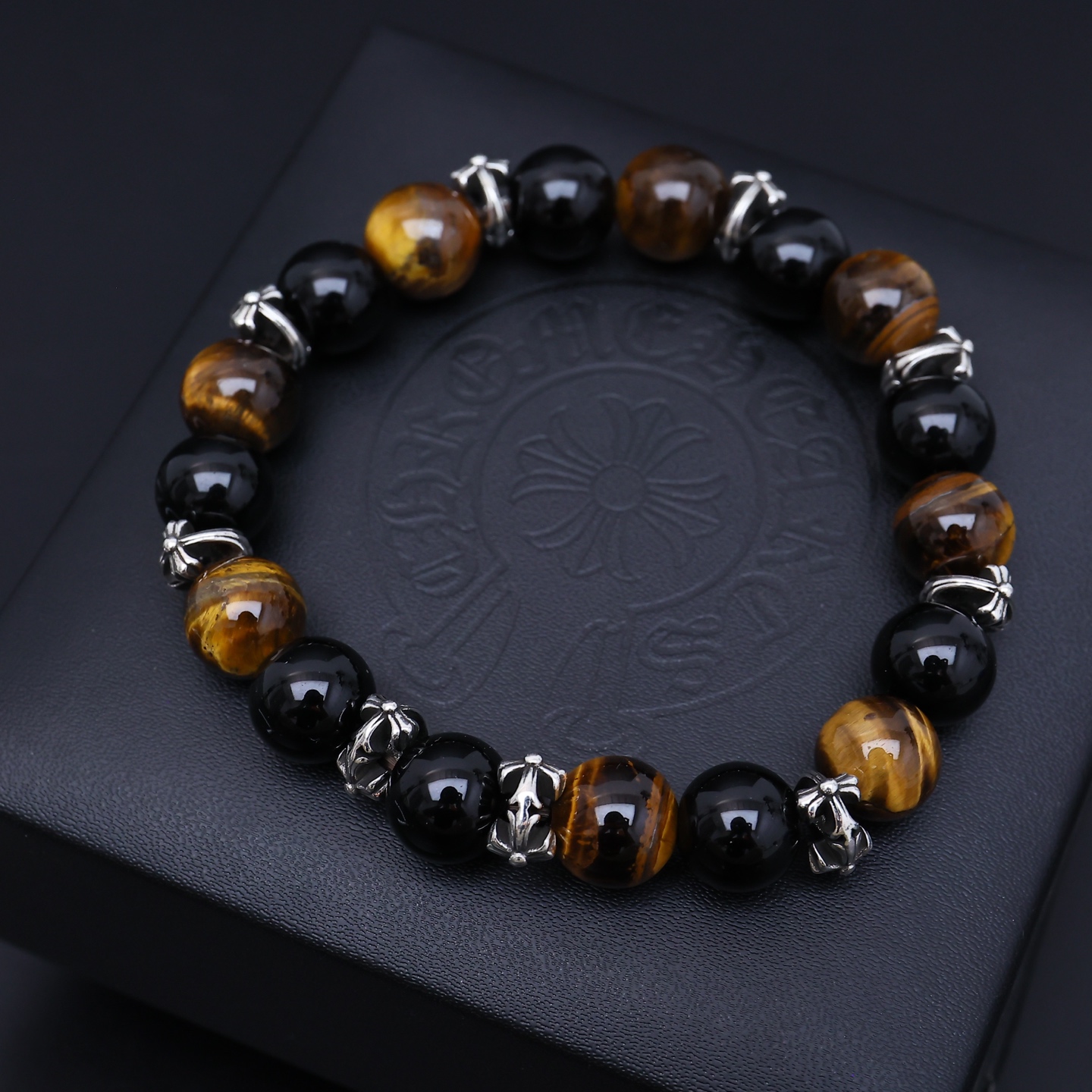 Chrome Hearts Gemstone Beaded Bracelet Set with Metal Accents CH - GBBSMA282