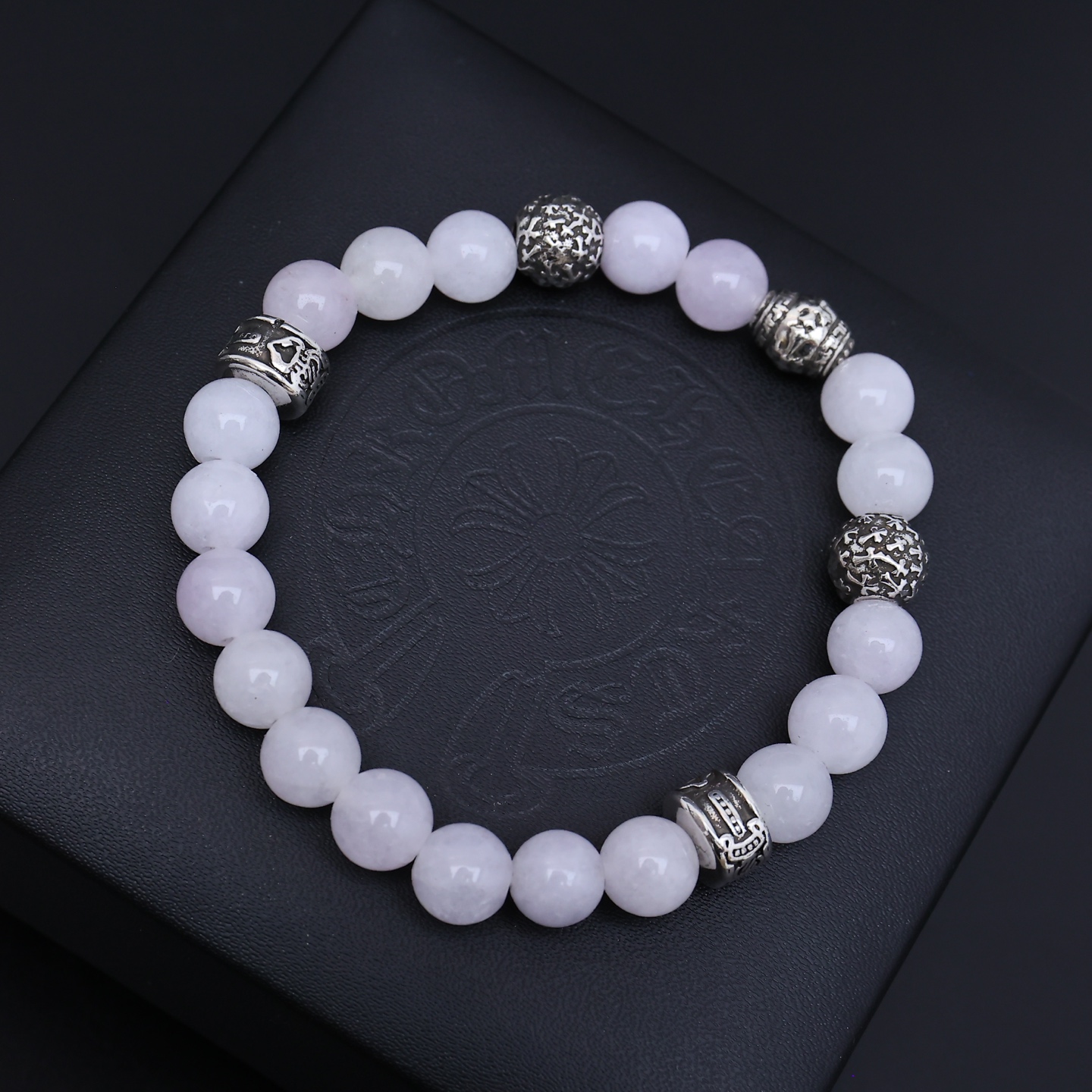 Chrome Hearts Gemstone Beaded Bracelet Set with Metal Accents CH - GBBSMA278