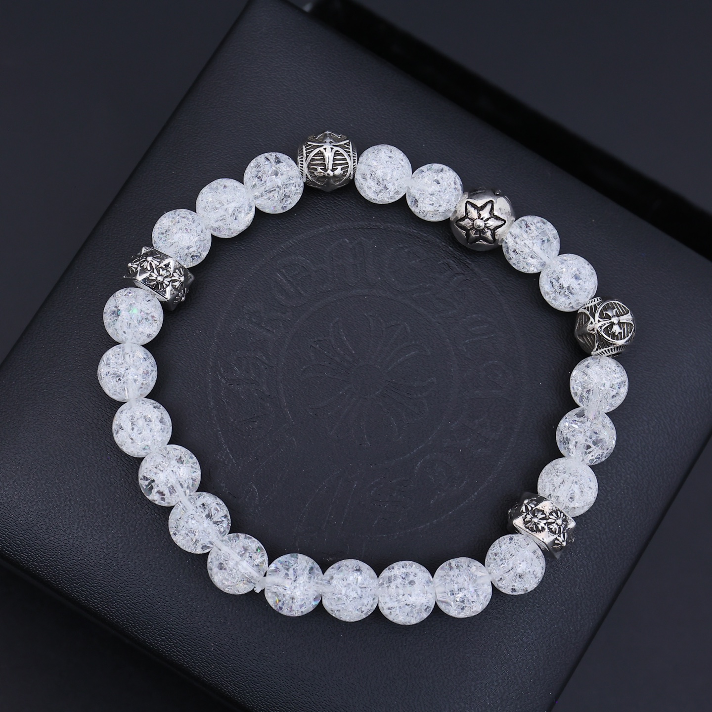 Chrome Hearts Gemstone Beaded Bracelet Set with Metal Accents CH - GBBSMA274