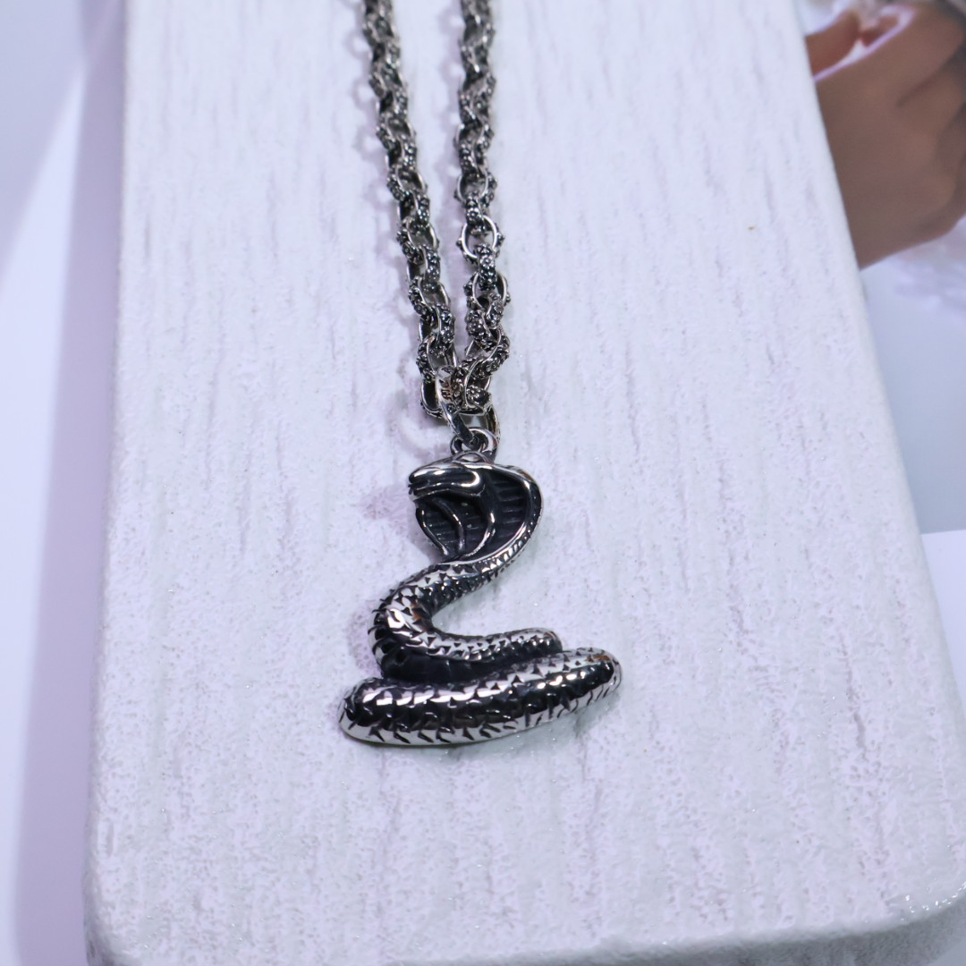 Chrome Hearts Cobra Pendant Necklace - 925 Silver Chain CH - CPN192