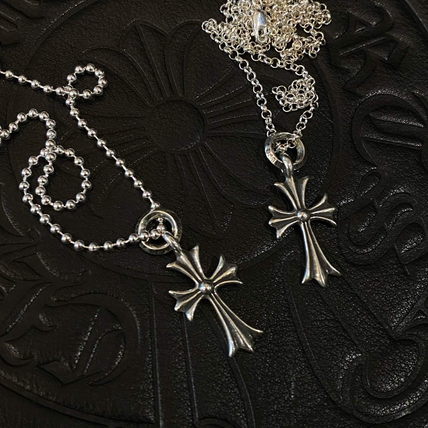 Chrome Hearts Sterling Silver Gem - Encrusted Heart Pendant Necklace (Cuban Chain) CH - HT01