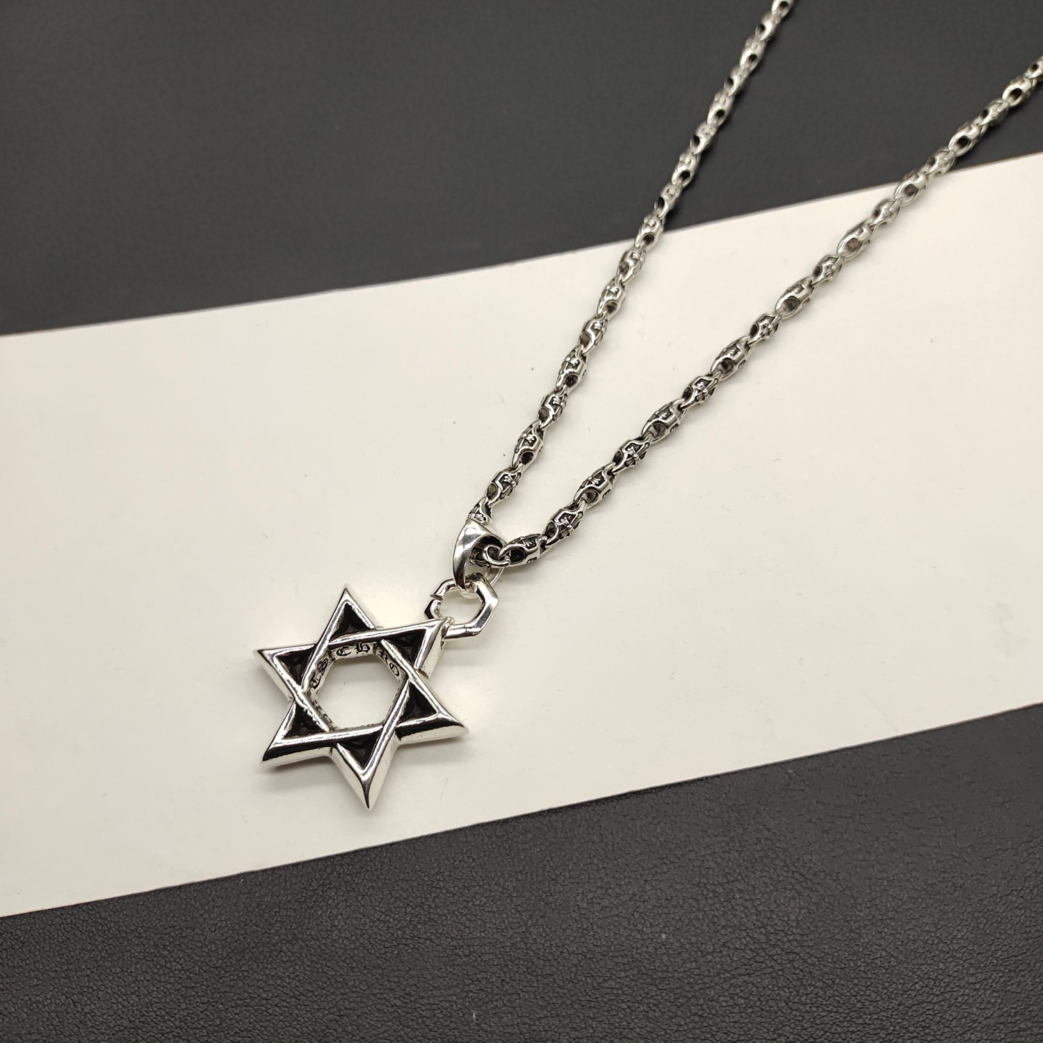 Chrome Hearts Sterling Silver Star of David Pendant Necklace CH - STAR01