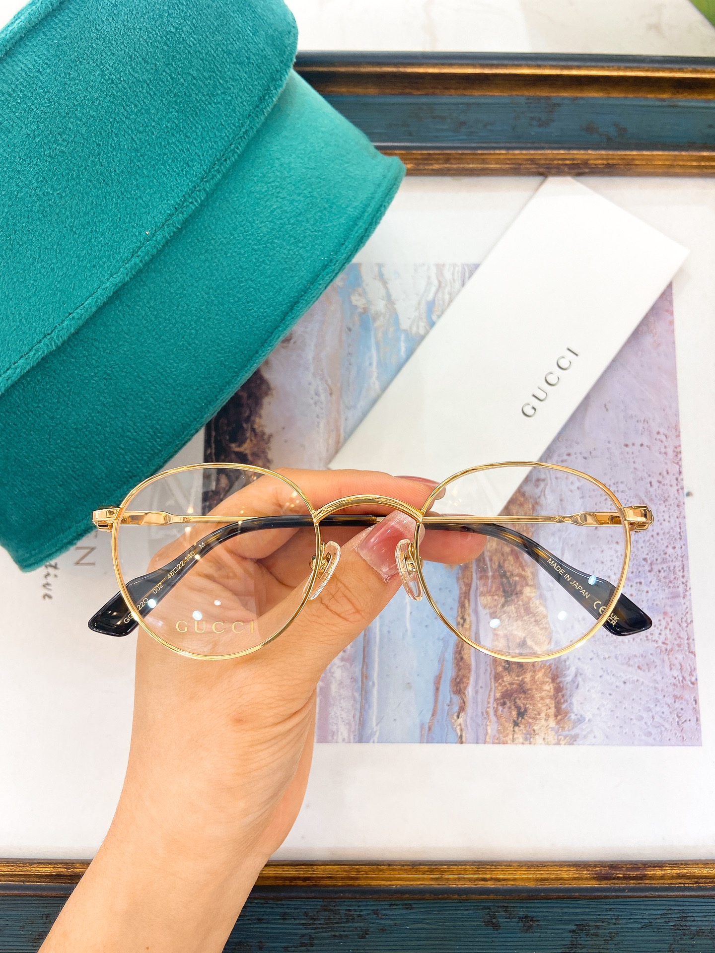 Gucci Round Metal Optical Eyeglasses with Black - Gold Frame & Prescription Lenses - GG1263O