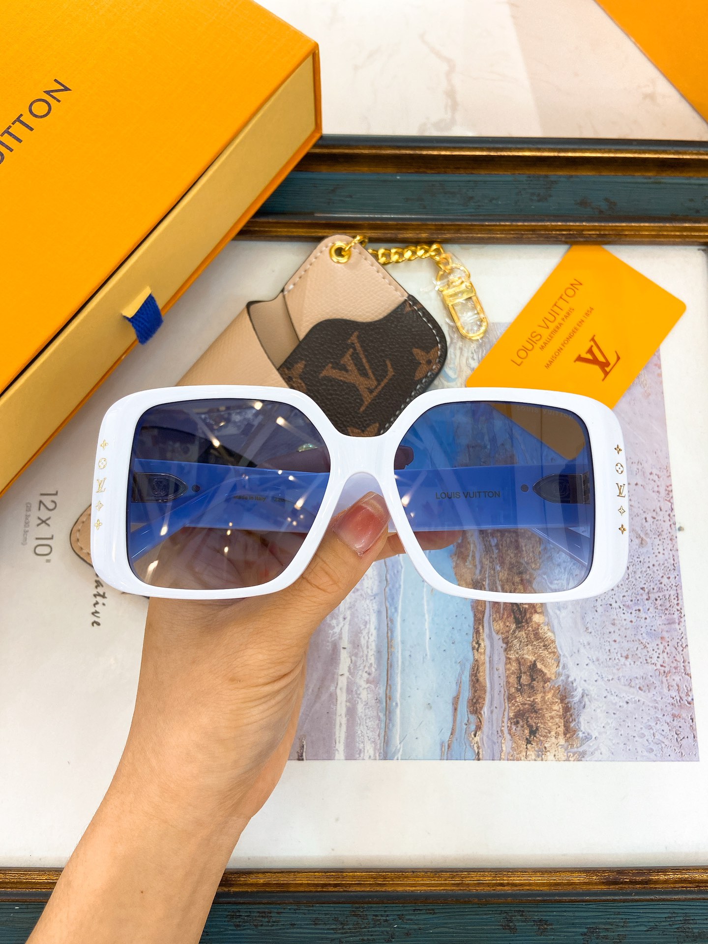 Louis Vuitton Oversized Square Sunglasses with Monogram Detailing - Z1735E