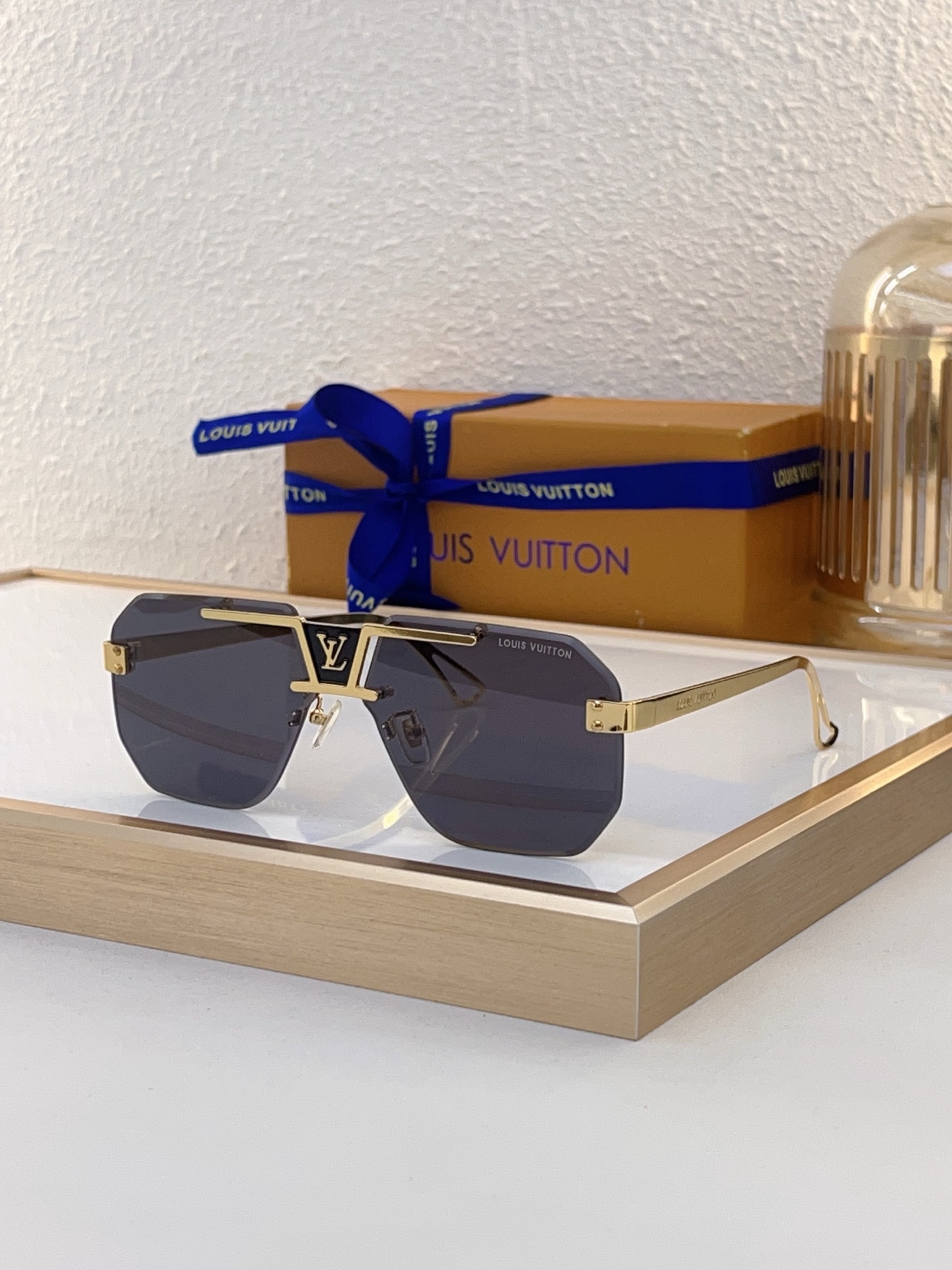 Louis Vuitton Z1710E Gold Chain - Link Square Sunglasses