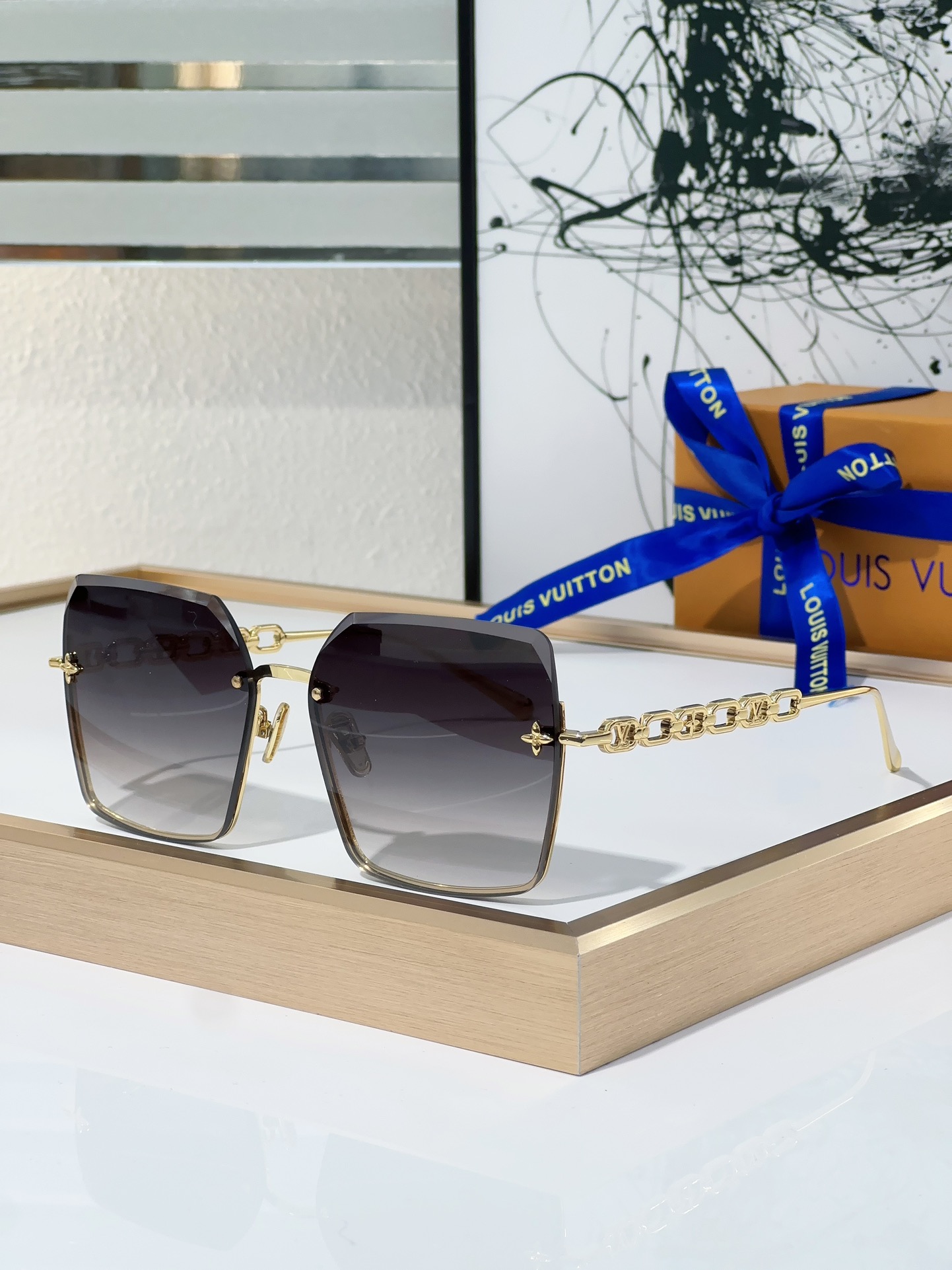 Louis Vuitton Z2830E Square Semi-Rimless Sunglasses