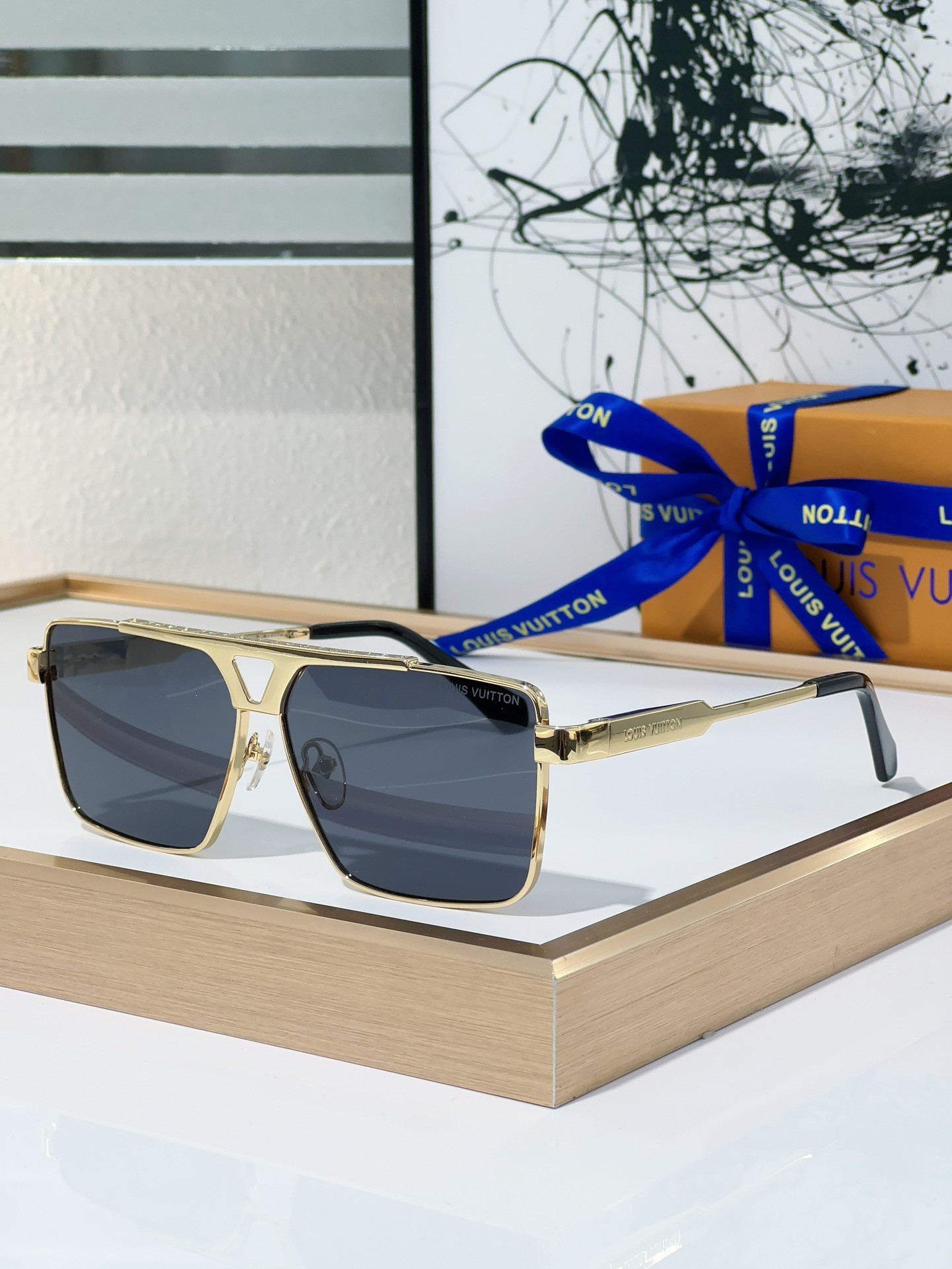 Louis Vuitton Z2790E Aviator - Inspired Square Metal Sunglasses
