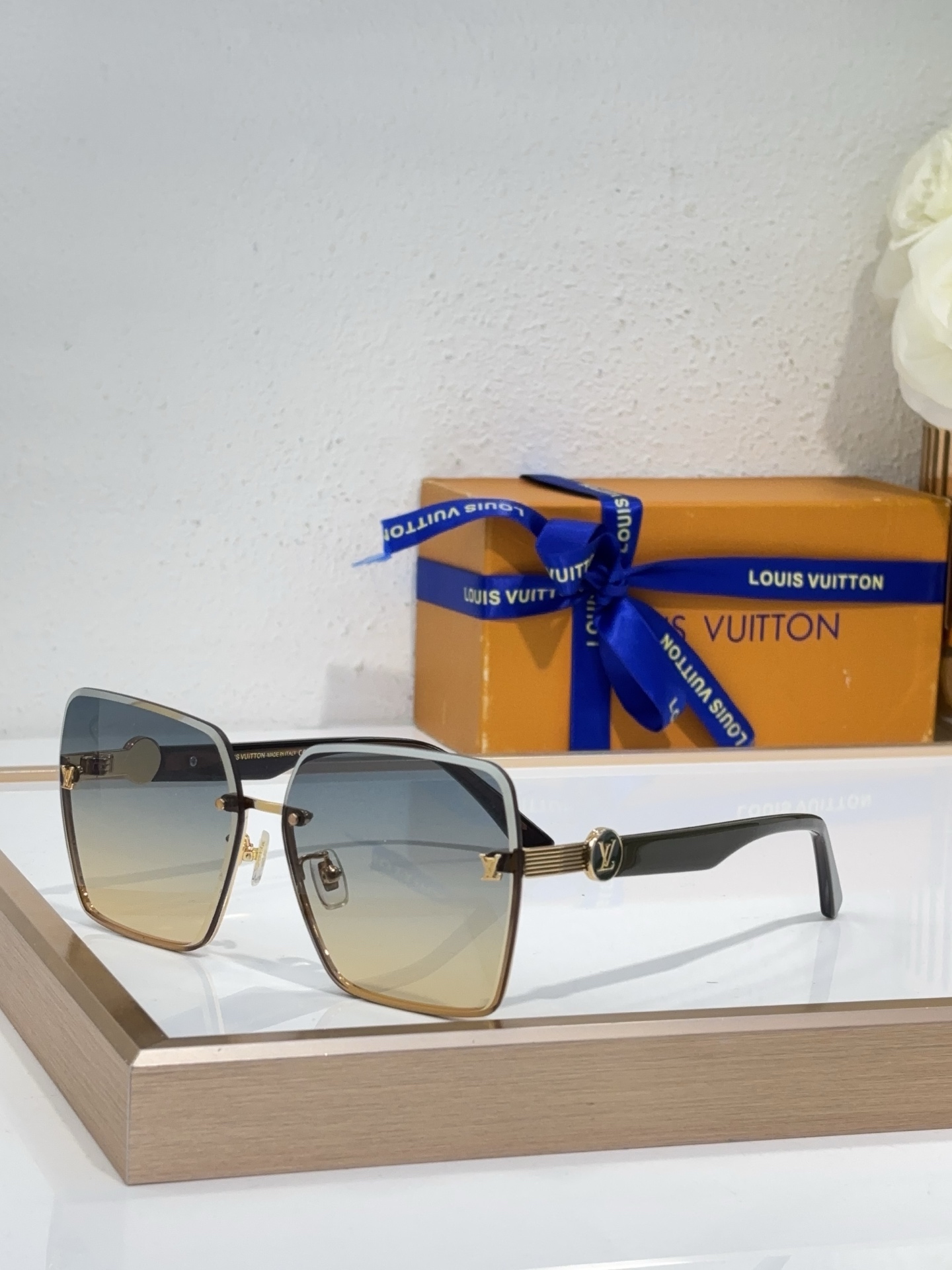 Louis Vuitton Z2730E Square Semi-Rimless Sunglasses