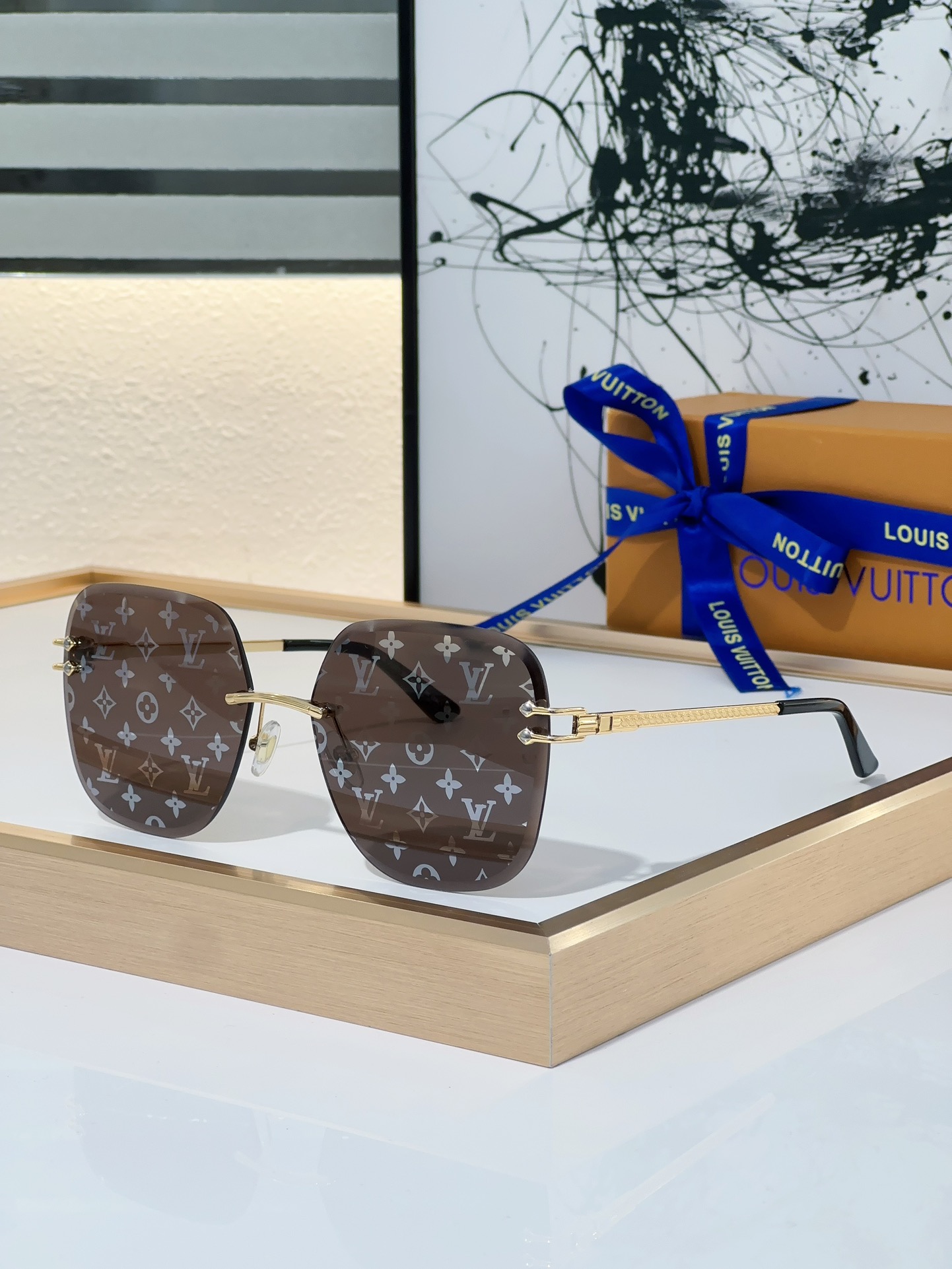 Louis Vuitton Z2430E Rimless Monogram Sunglasses