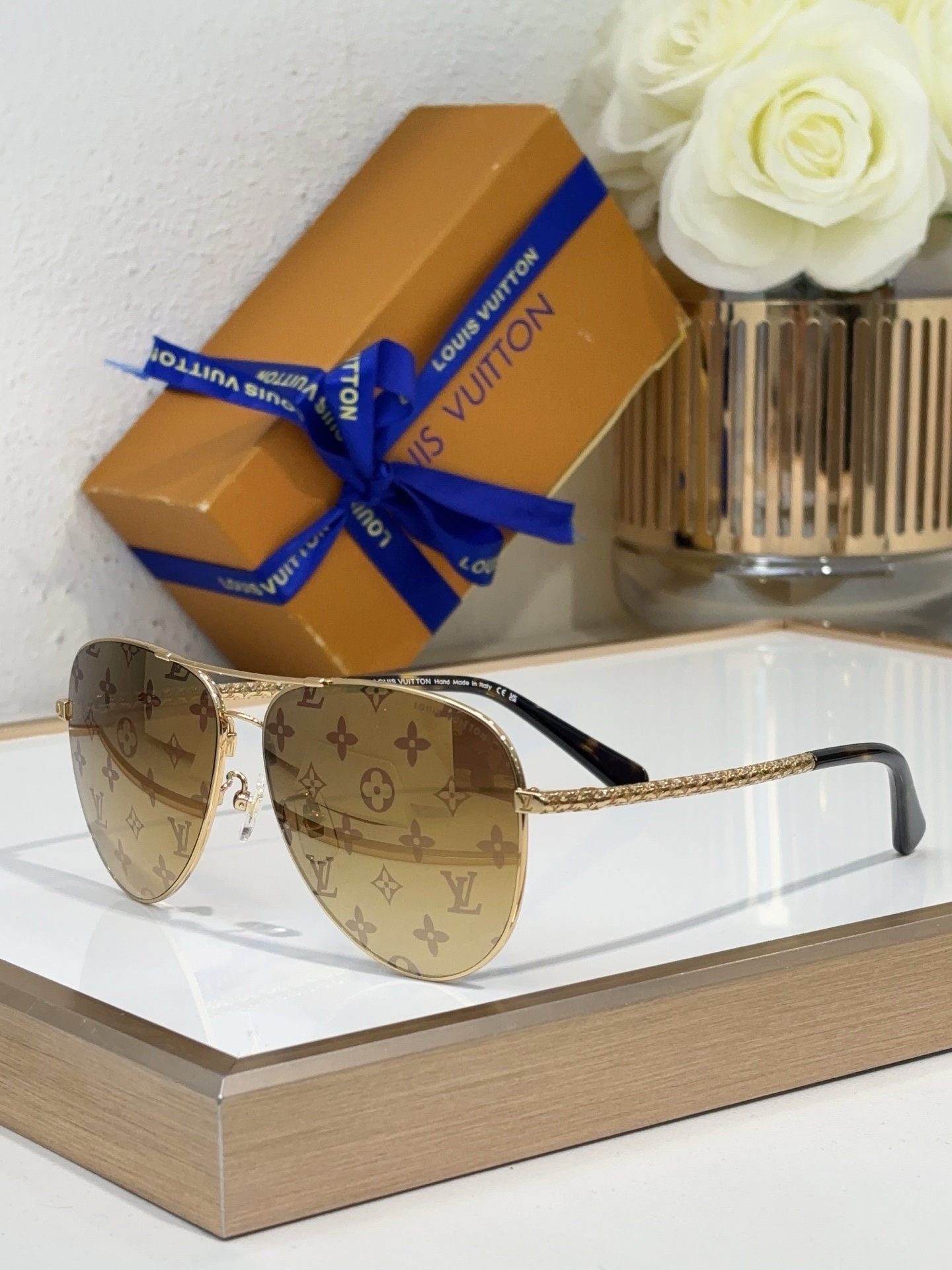 Louis Vuitton Z2330E Monogram Aviator Sunglasses