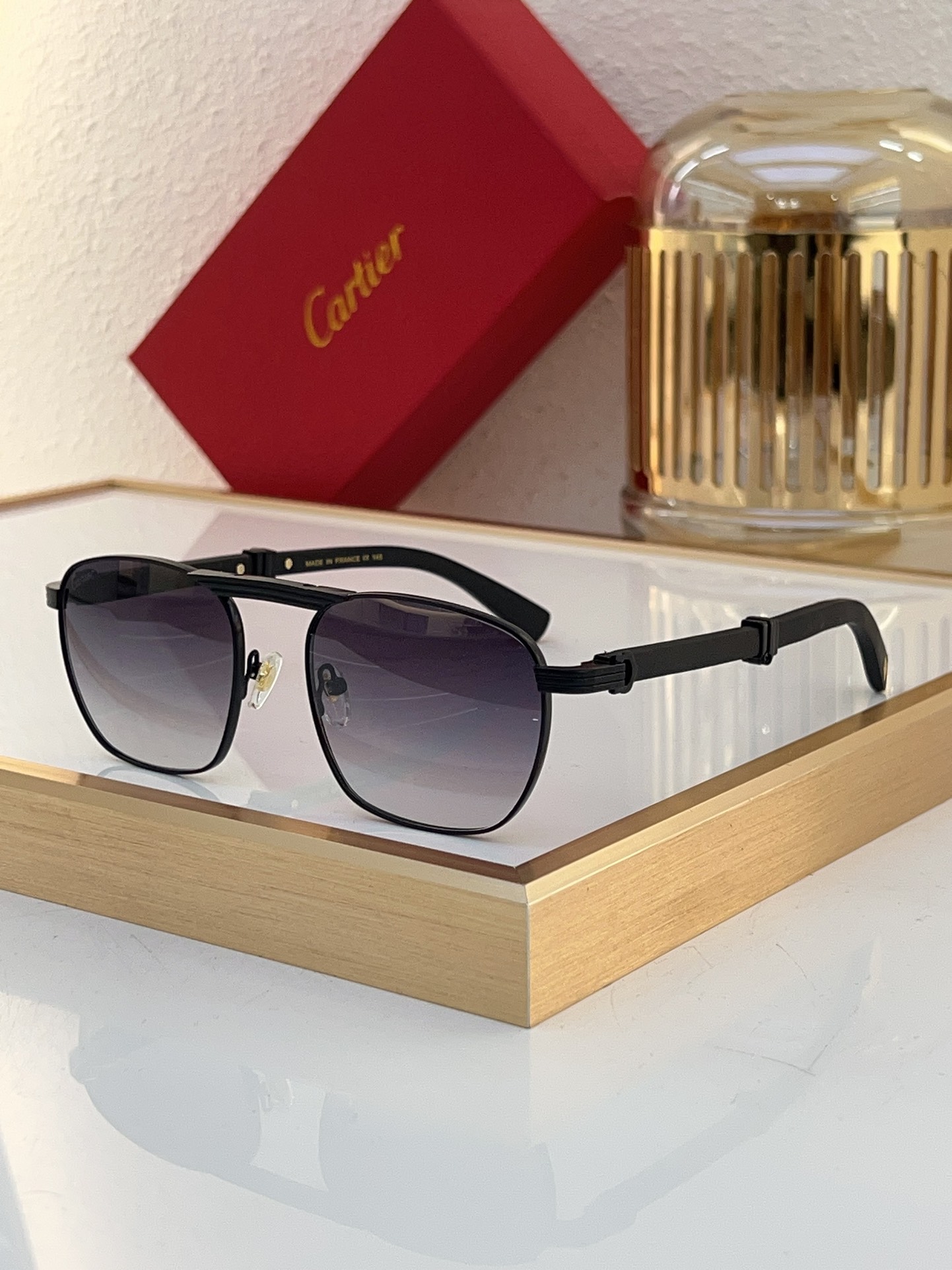 Cartier CT0690S Square Double - Bridge Sunglasses