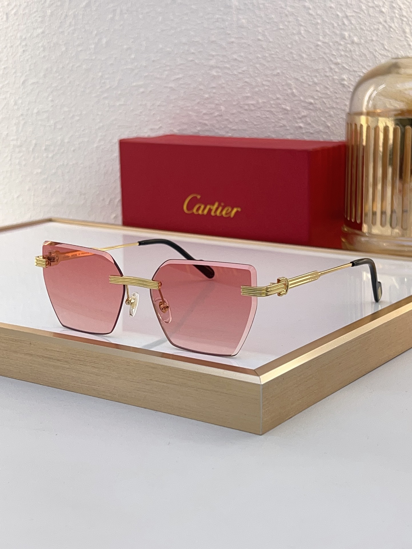 Cartier CT0660S Rimless Square Sunglasses