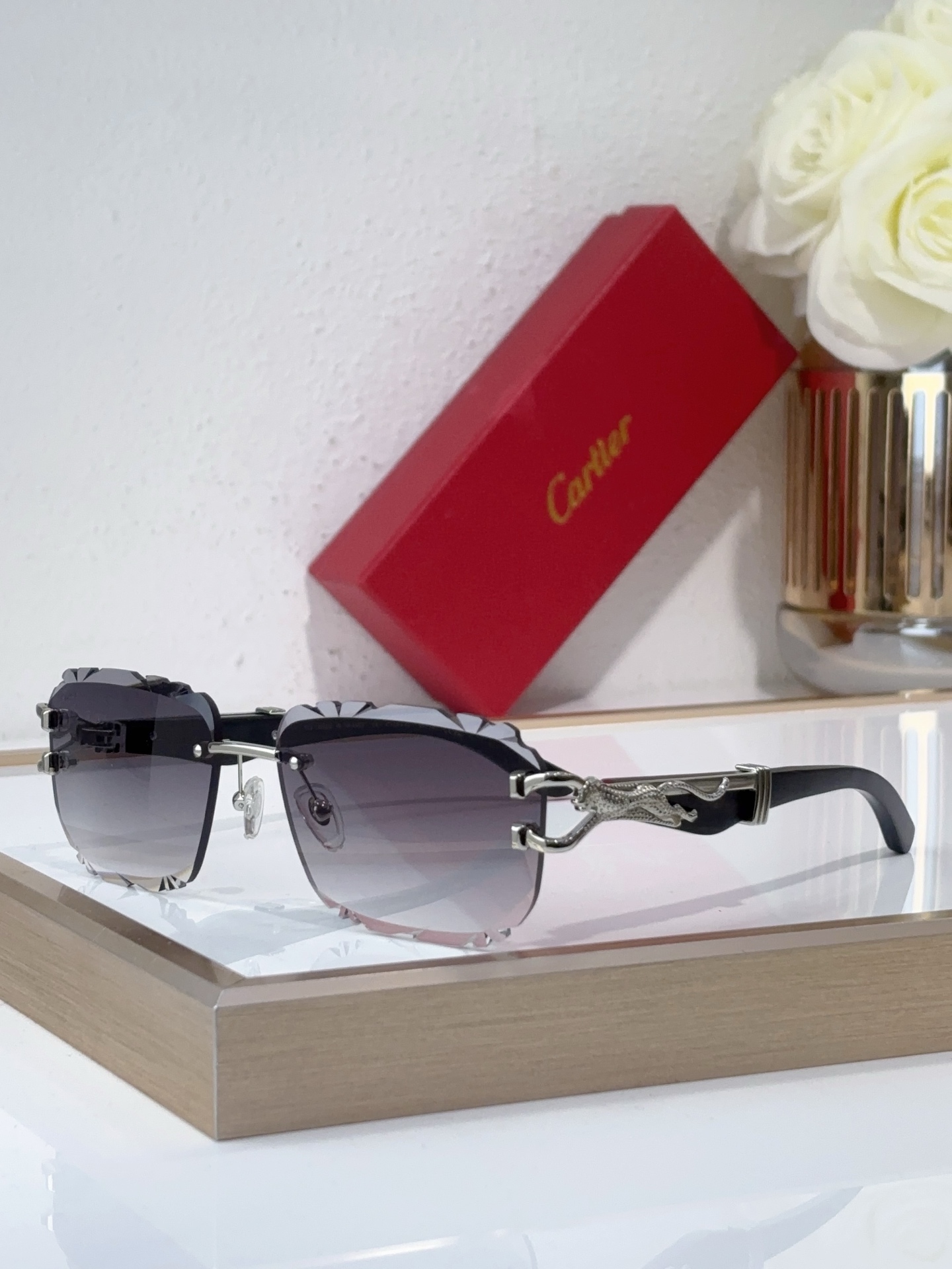 Cartier CT0599S Rimless Irregular - Shaped Sunglasses