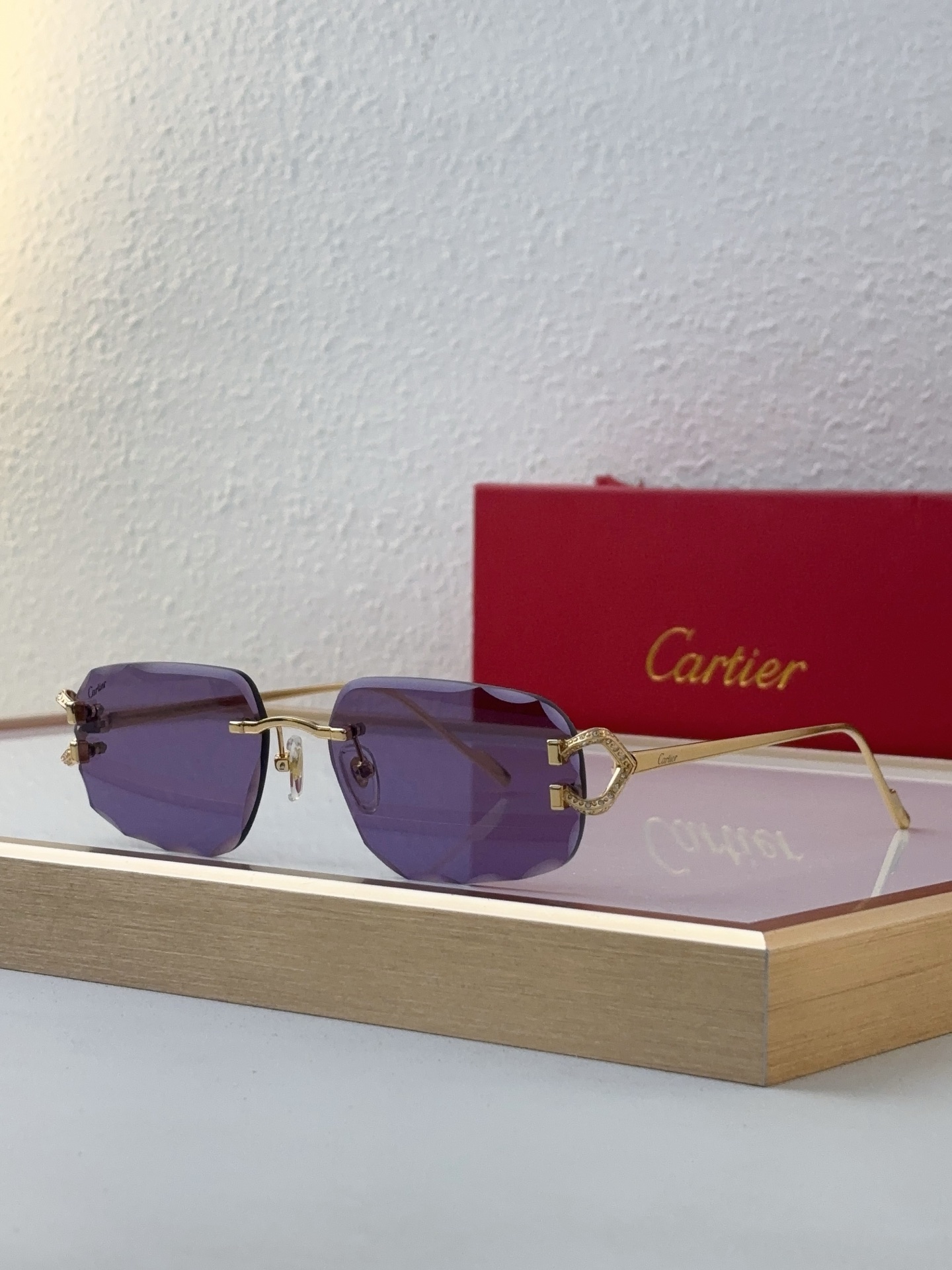 Cartier CT0588S Rimless Irregular - Shaped Sunglasses