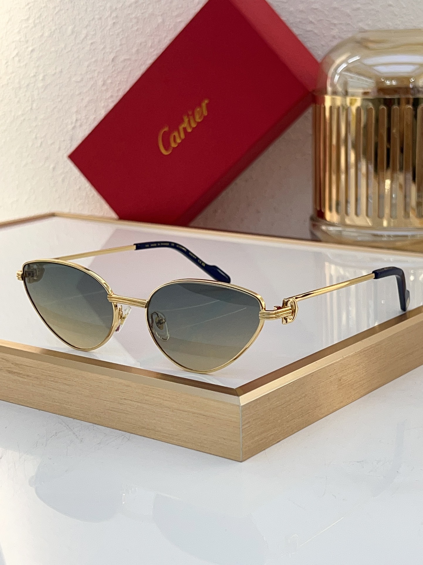Cartier CT0054S Cat - Eye Metal - Framed Sunglasses