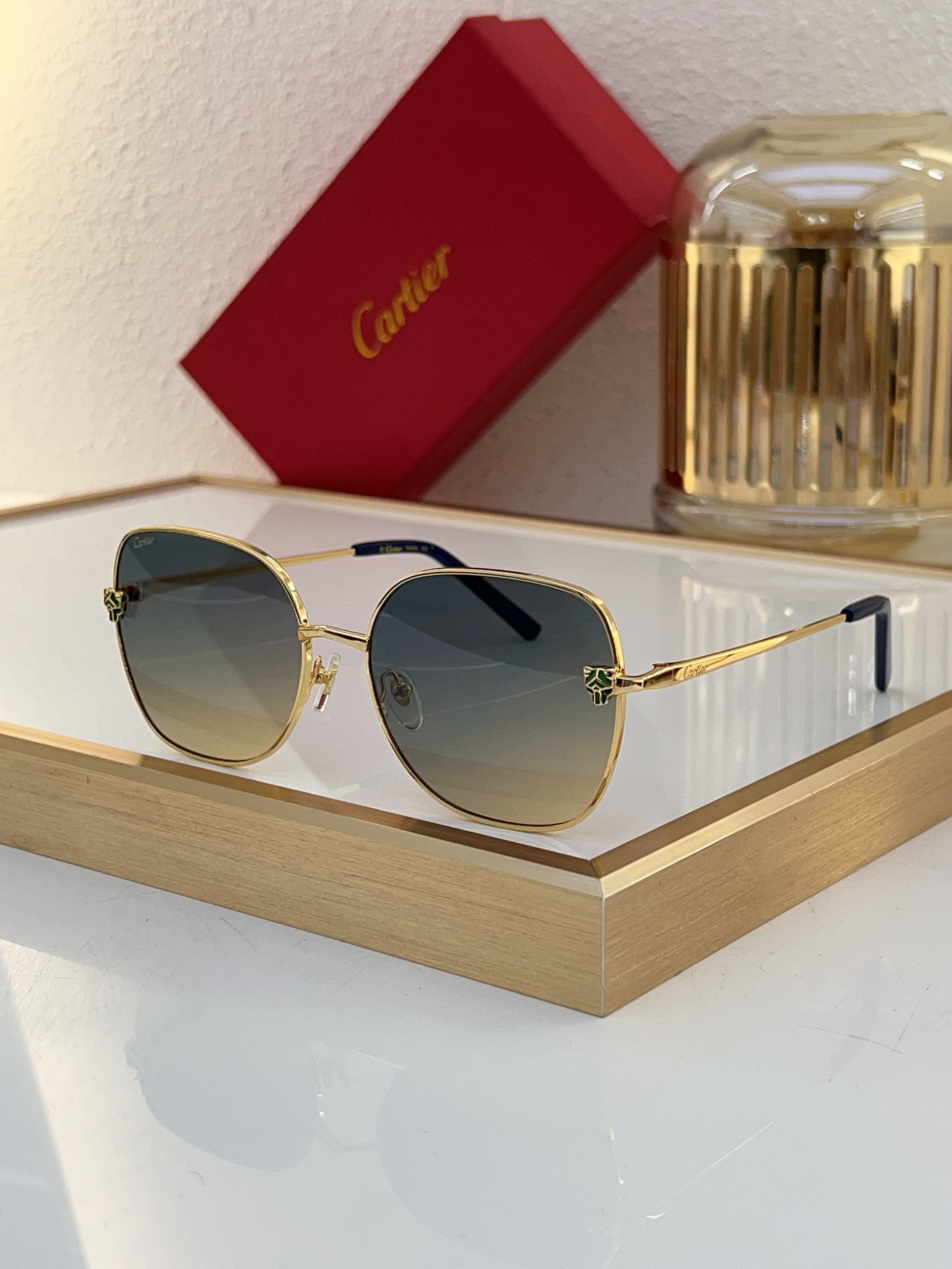 Cartier CT0051S Square - Shaped Metal - Framed Sunglasses