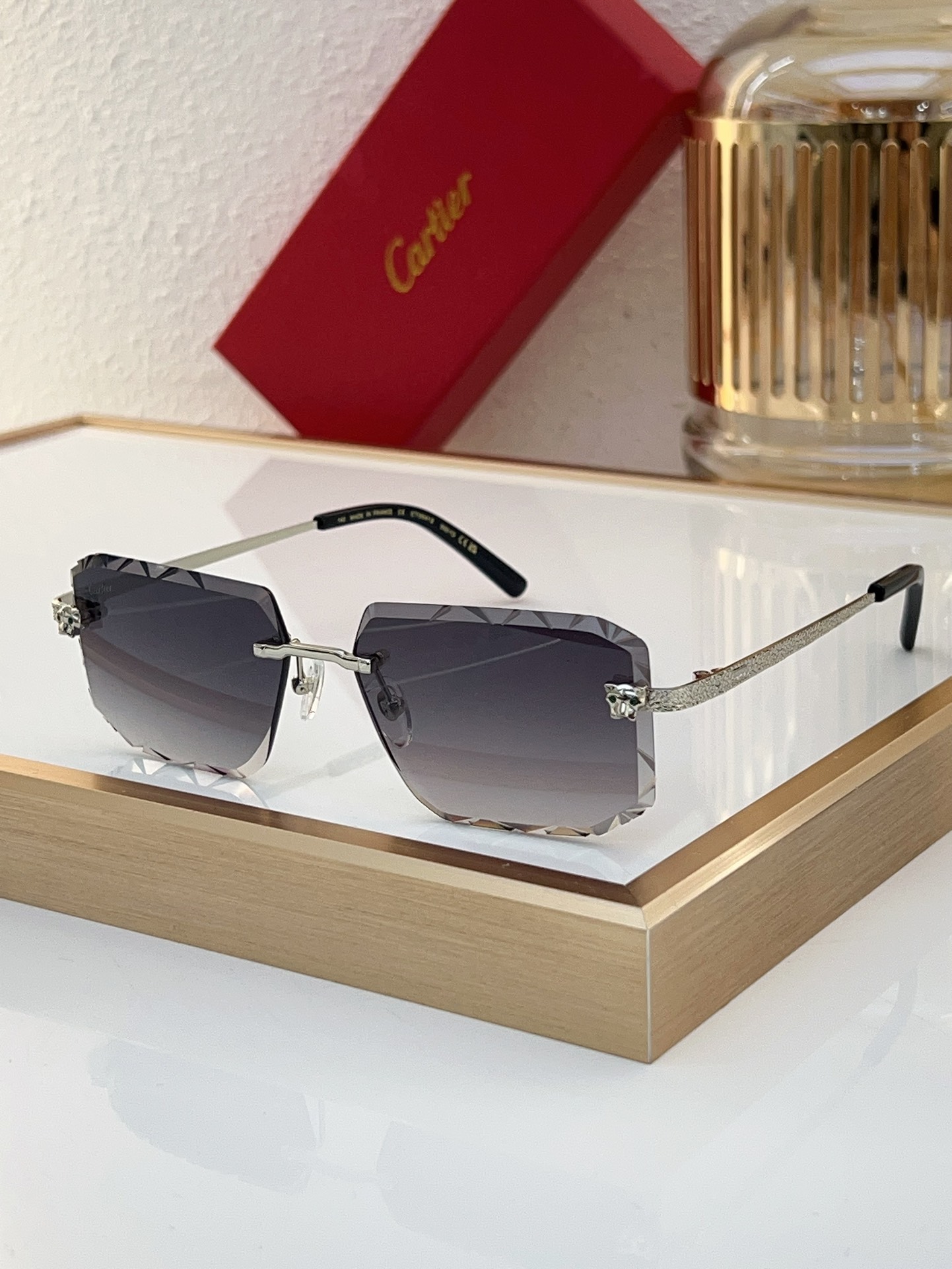 Cartier CT0037S Rimless Square - Shaped Sunglasses