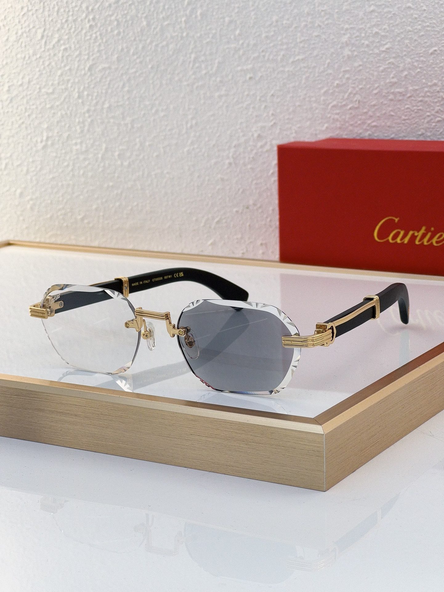 Cartier CT0032S Rimless Oval - Shaped Sunglasses