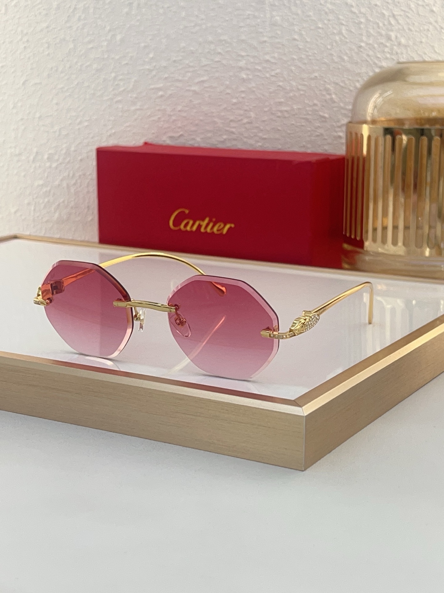 Cartier  CT0014S Panthère - Accented Octagonal Sunglasses