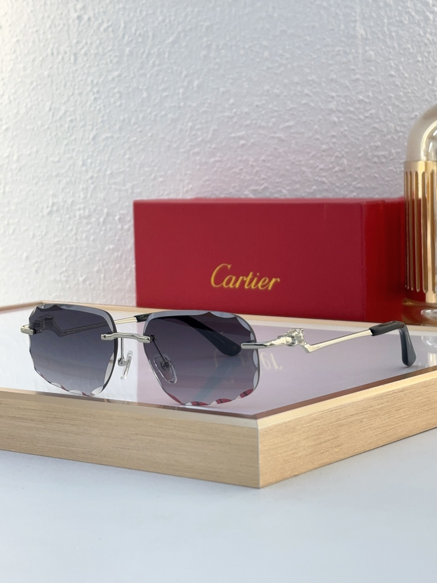 Cartier CT0638S Rimless Irregular - Shaped Sunglasses