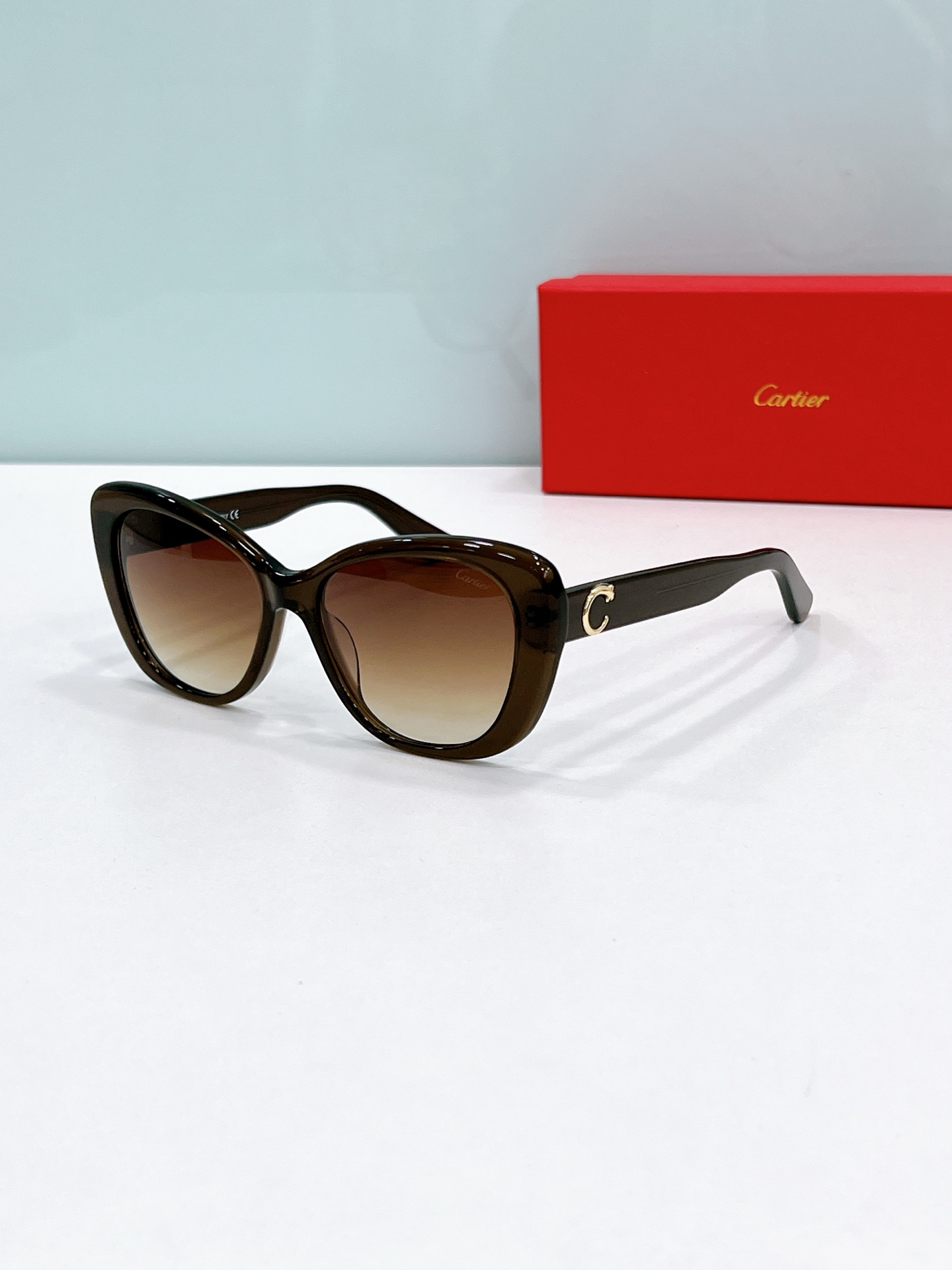 Cartier CT0624S Full - Rim Cat - Eye Sunglasses