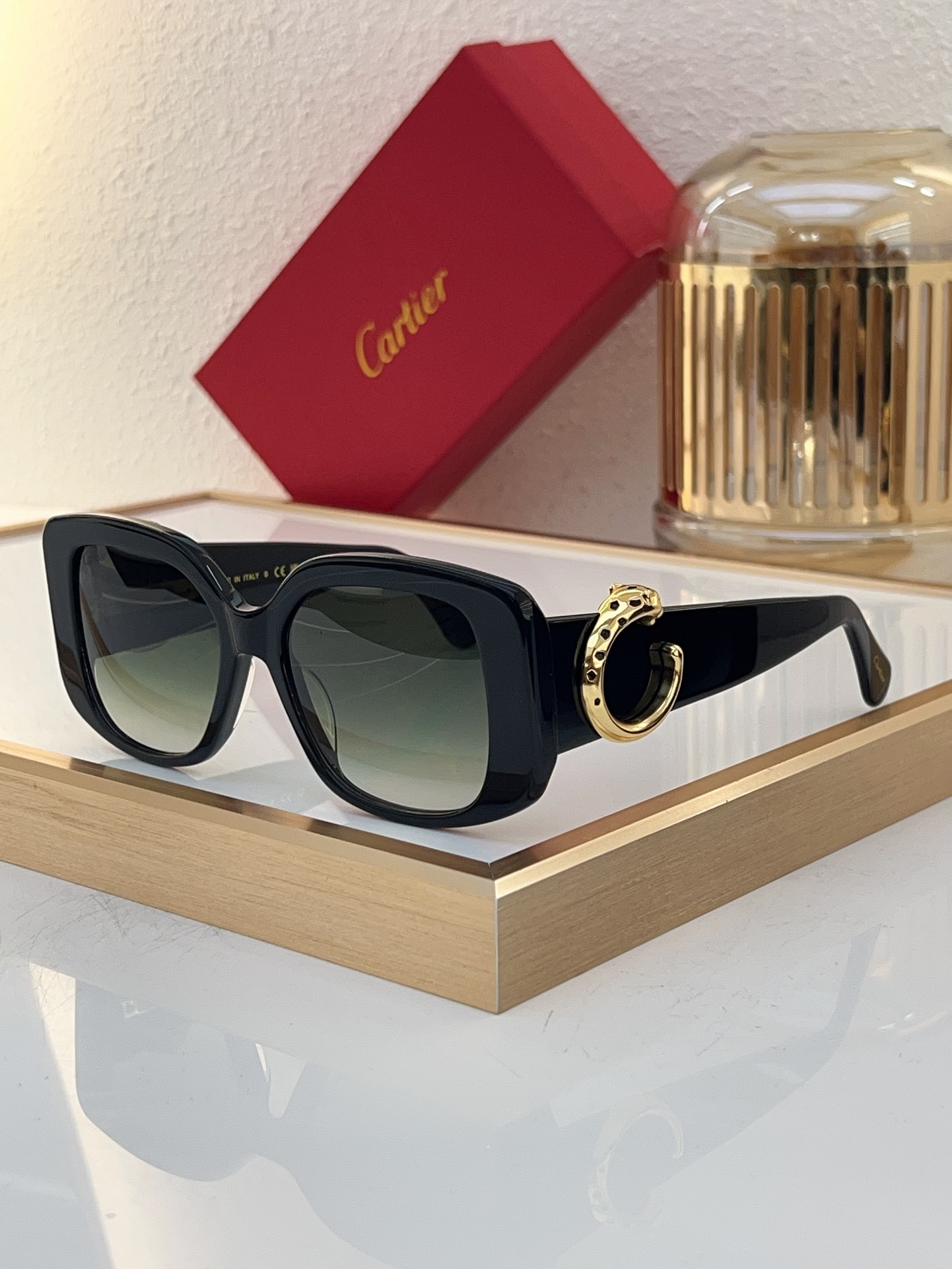 Cartier CT0601S Panthère - Accent Square Sunglasses