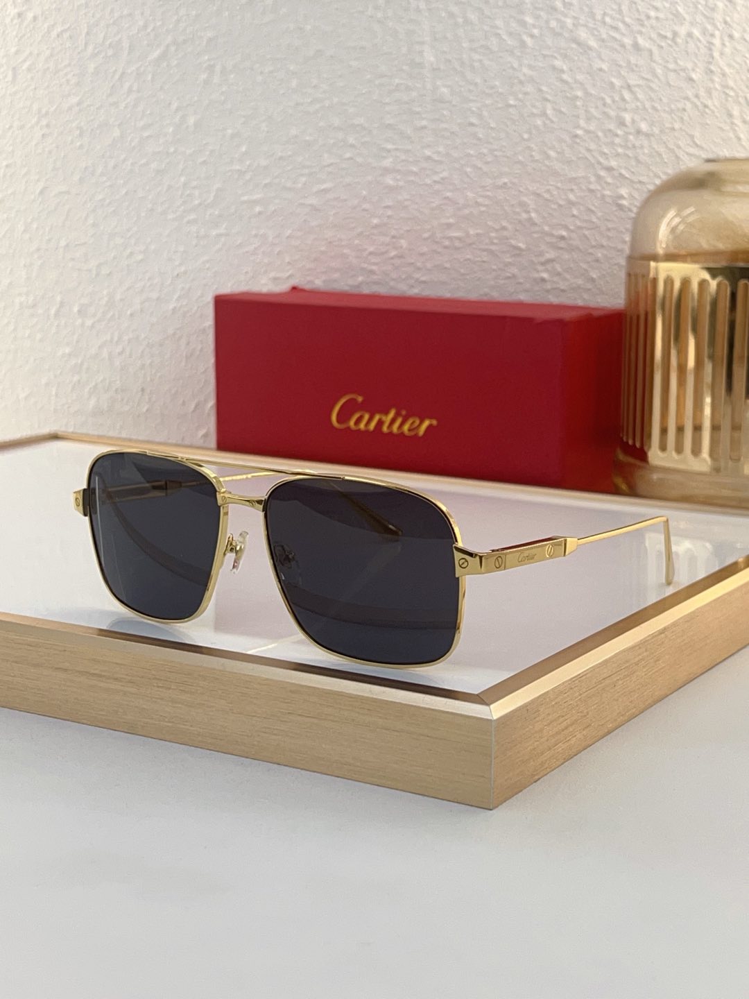 Cartier CT0419S Luxury Rimless Aviator Sunglasses