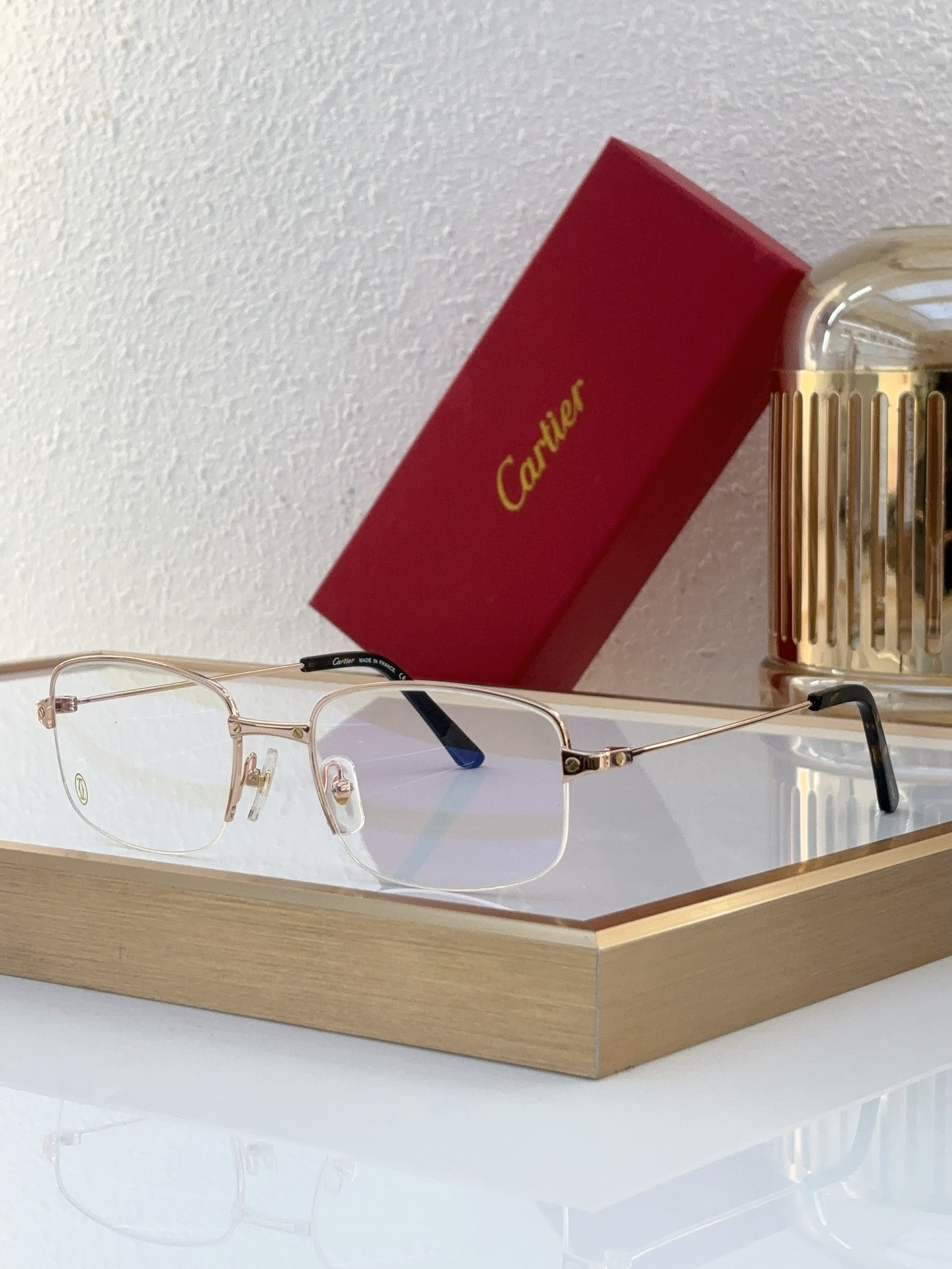 Cartier Eyewear CT0406O – Luxury Gold Frame Glasses