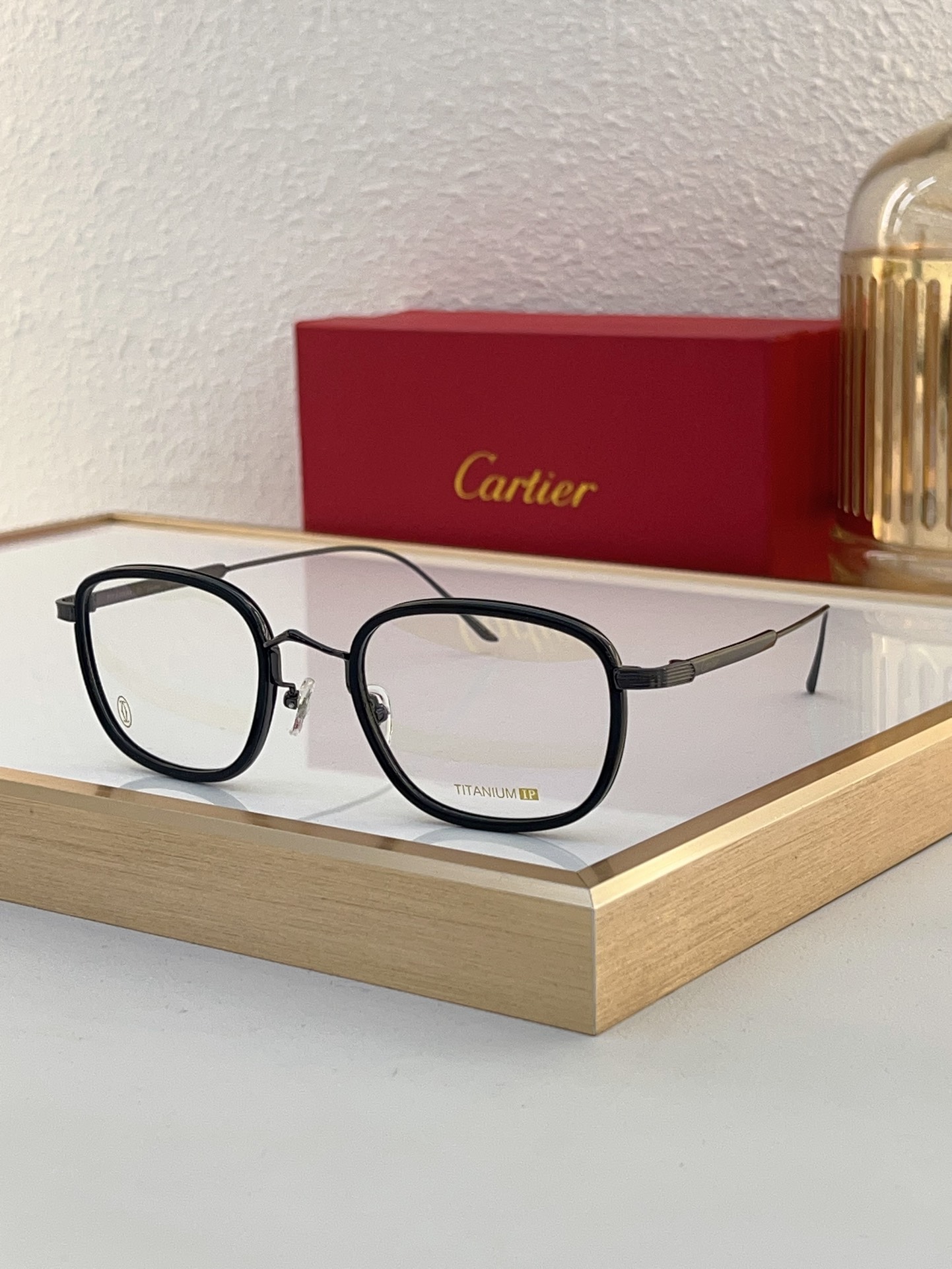 Cartier CT0260O Gold Rimless Square Eyeglasses